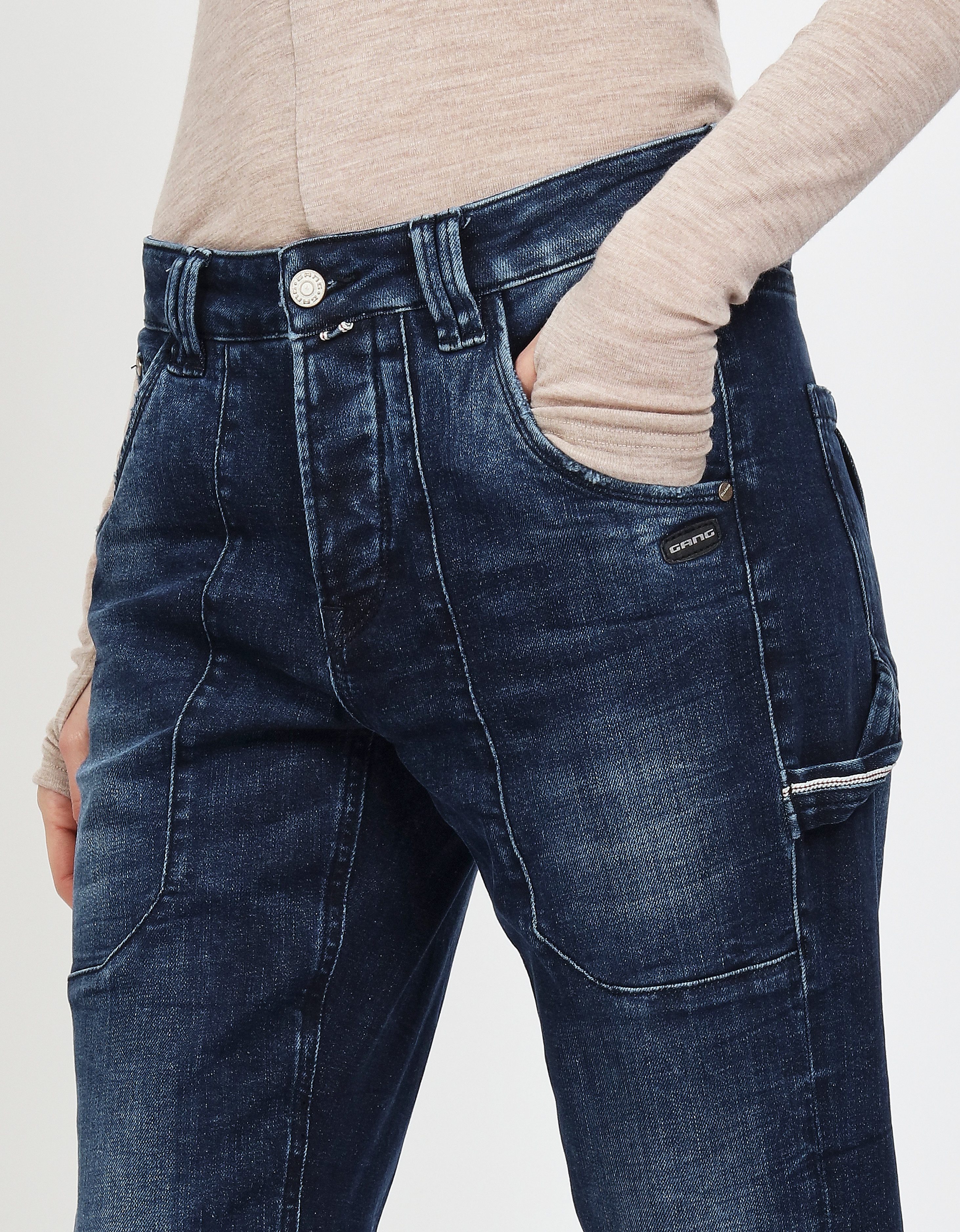 GANG Straight-Jeans 94THELMA WORKER mit aufgesetzten Taschen und typischen Workerdetails