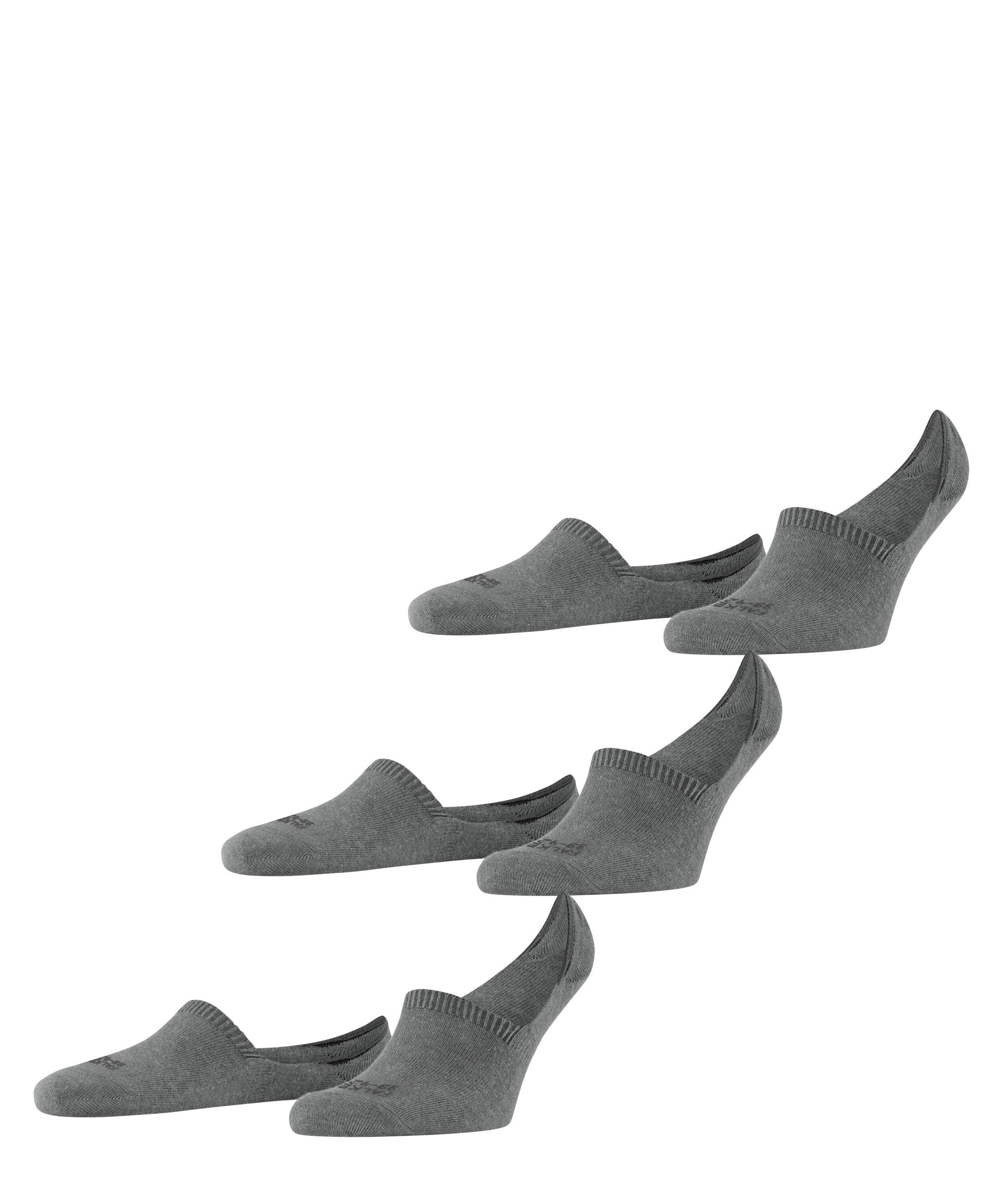 FALKE Füßlinge (3390) High greymel. Garn nachhaltigem Cut 3-Pack mit light Step