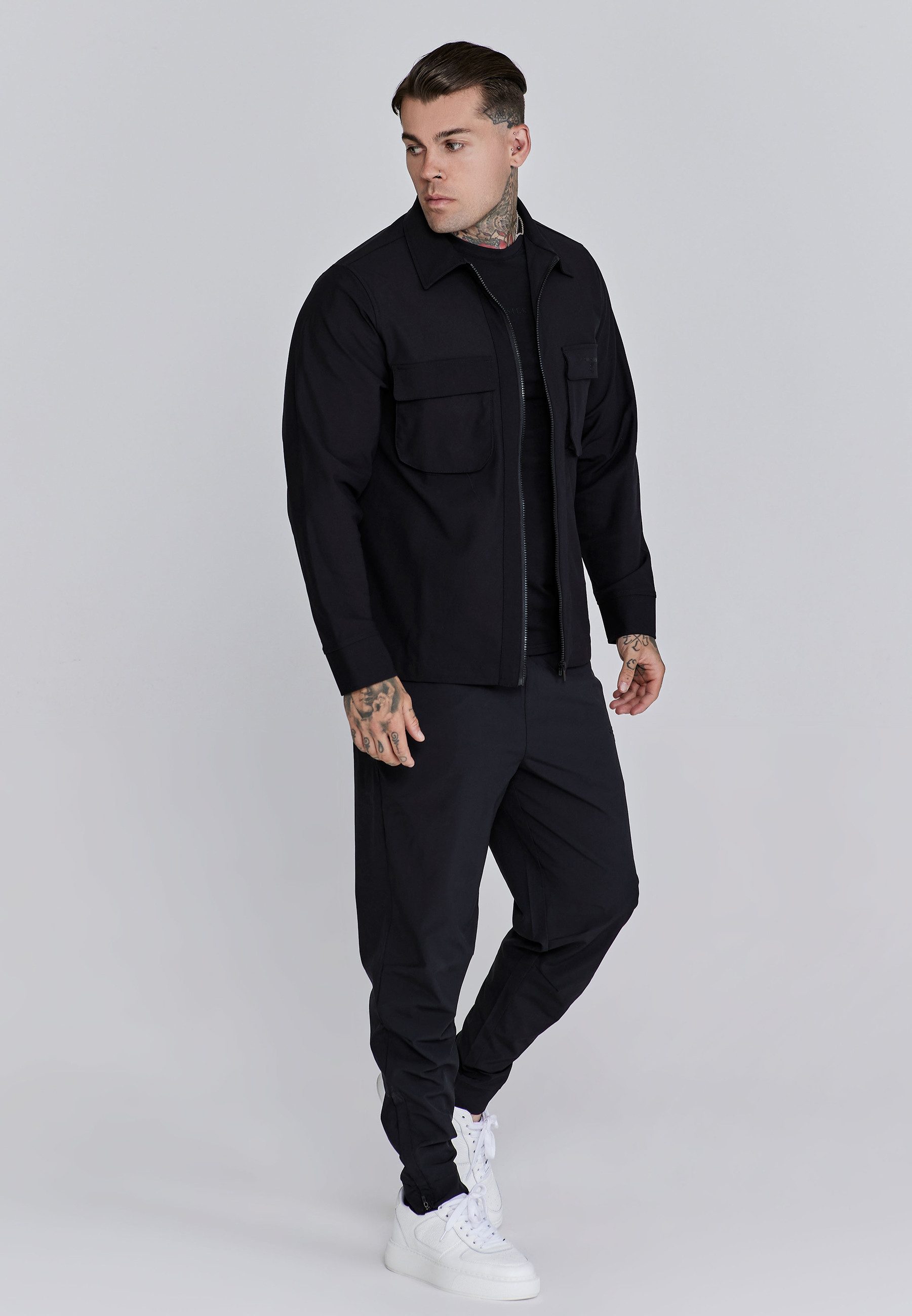 Jogger Pants SikSilk Herren Schwarze Smart Jogginghose