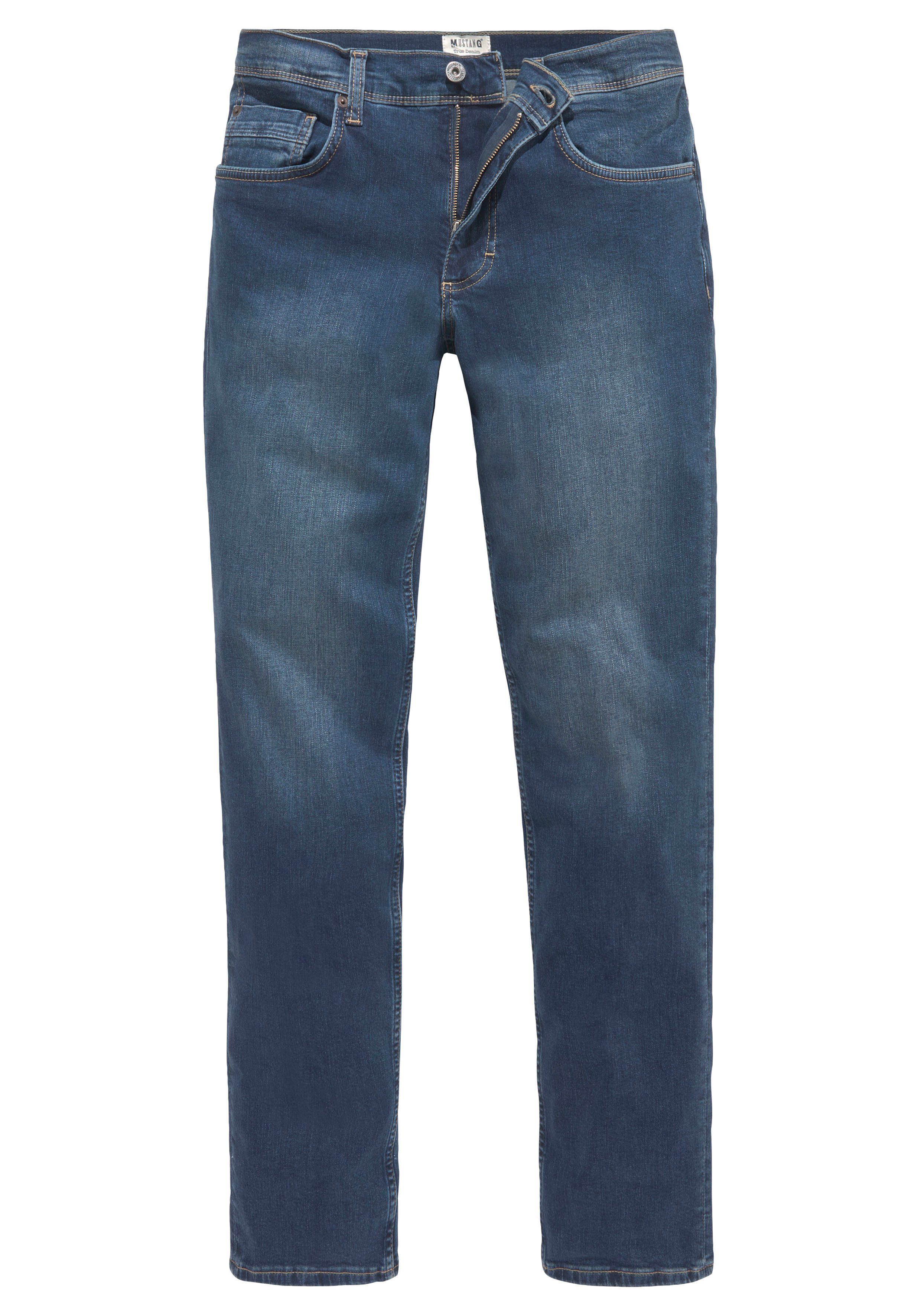 Style Washington leichten Abriebeffekten Straight 5-Pocket-Jeans mit dark MUSTANG