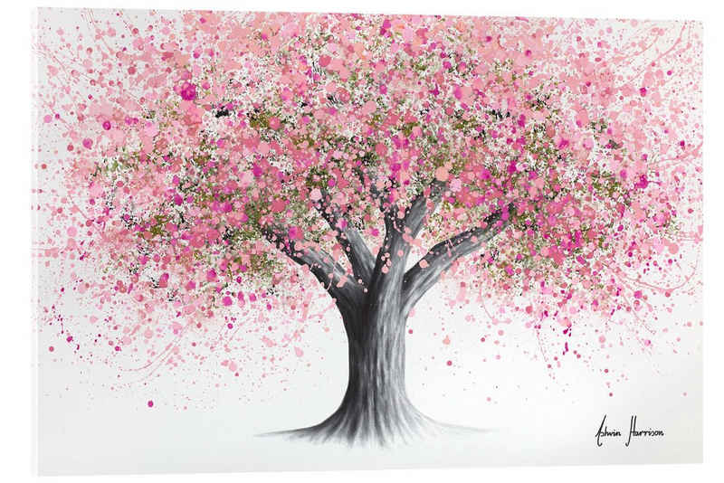 Posterlounge Acrylglasbild Ashvin Harrison, Blühender Baum aus rosafarbenen Tupfen, Malerei