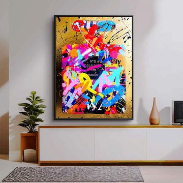 DOTCOMCANVAS® Leinwandbild STREETY GOLD FRAGRANCE, Leinwandbild Chanel N 5 FRAGRANCE Pop Art Wandbild Kunstdruck