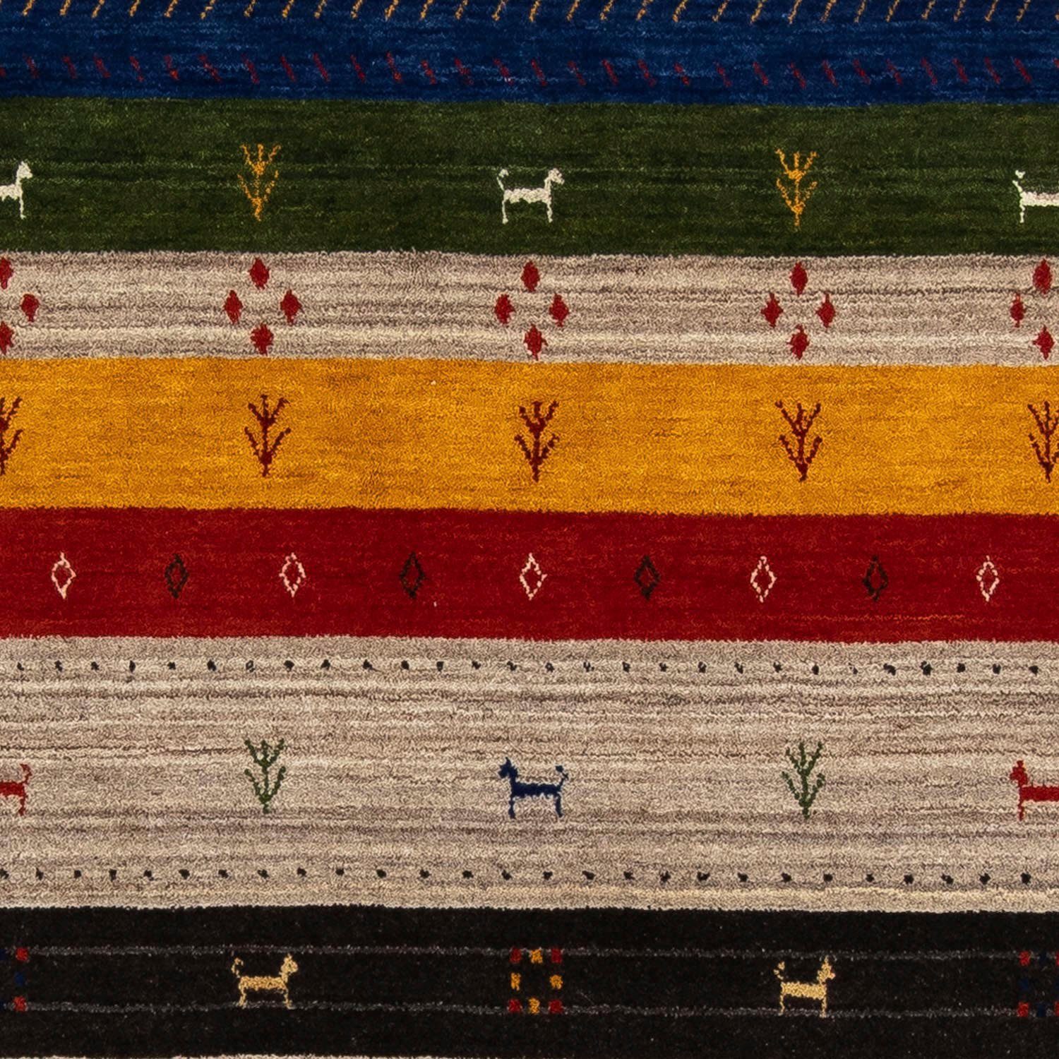 Wollteppich Loribaft Bordüre Höhe: 202 morgenland, x rechteckig, Multicolore weicher 18 mm, Flor cm, Sehr 142