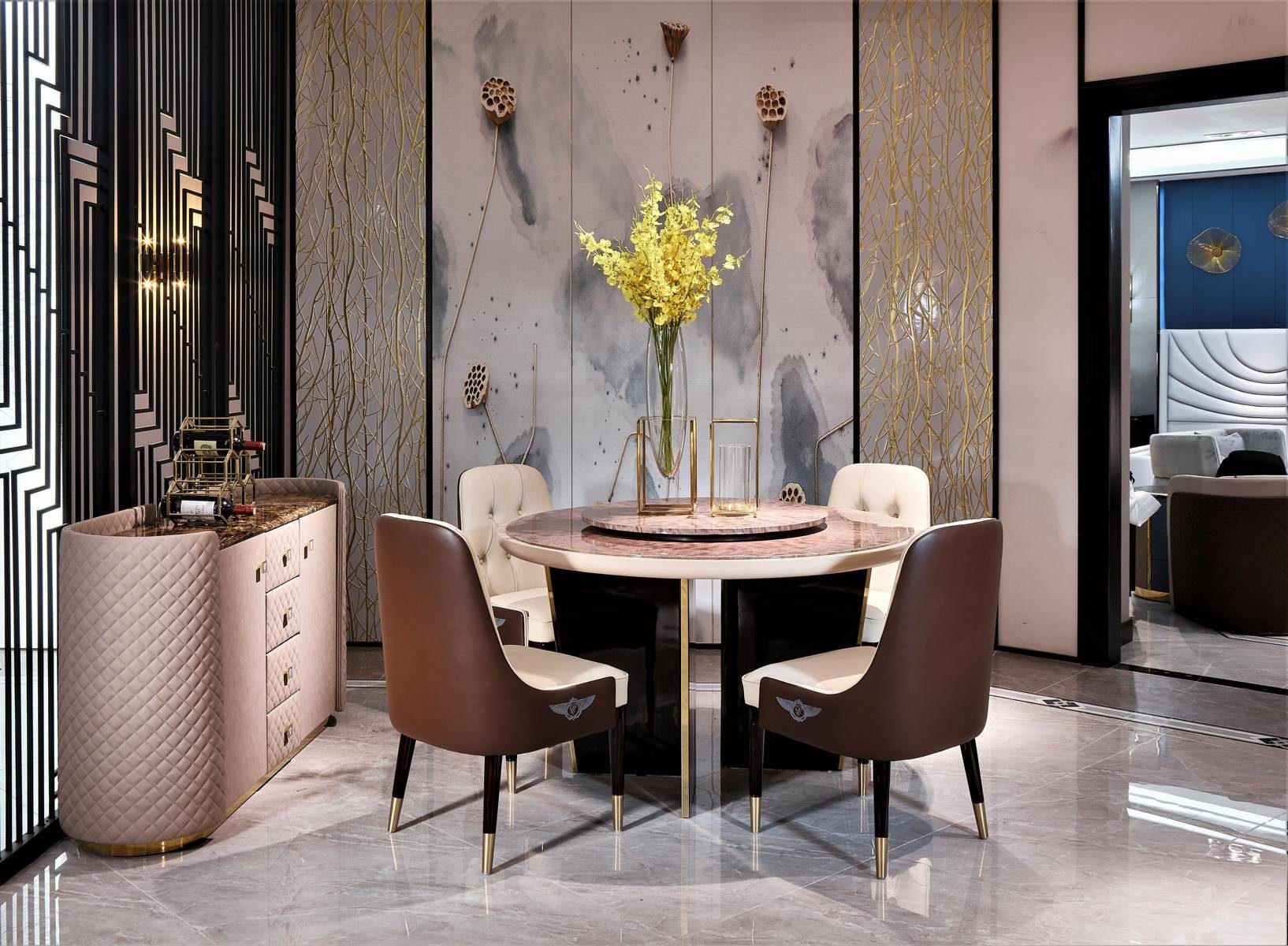 JVmoebel Esszimmerstuhl, Luxus Esszimmer Italienische Möbel Stuhl Set 6X  Stühle Gruppe Garnitur Sessel