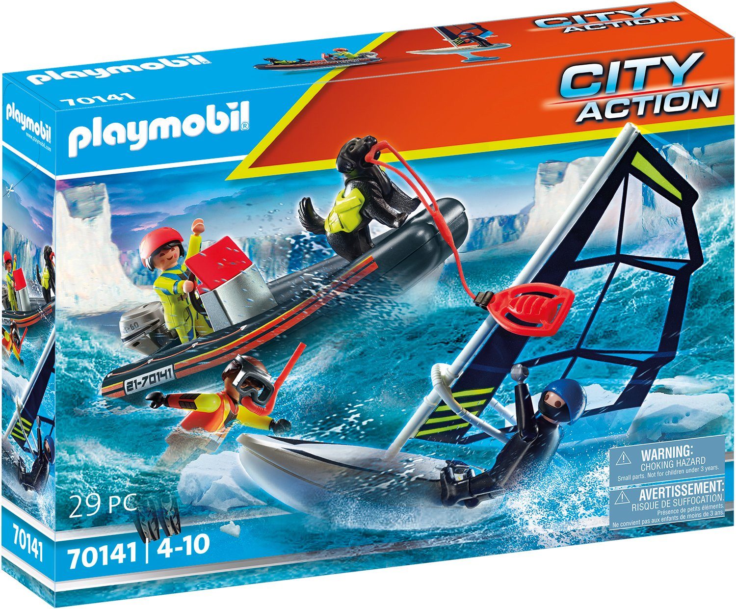 Image of PLAYMOBIL® 70141 Seenot: Polarsegler-Rettung mit Schlauchboot