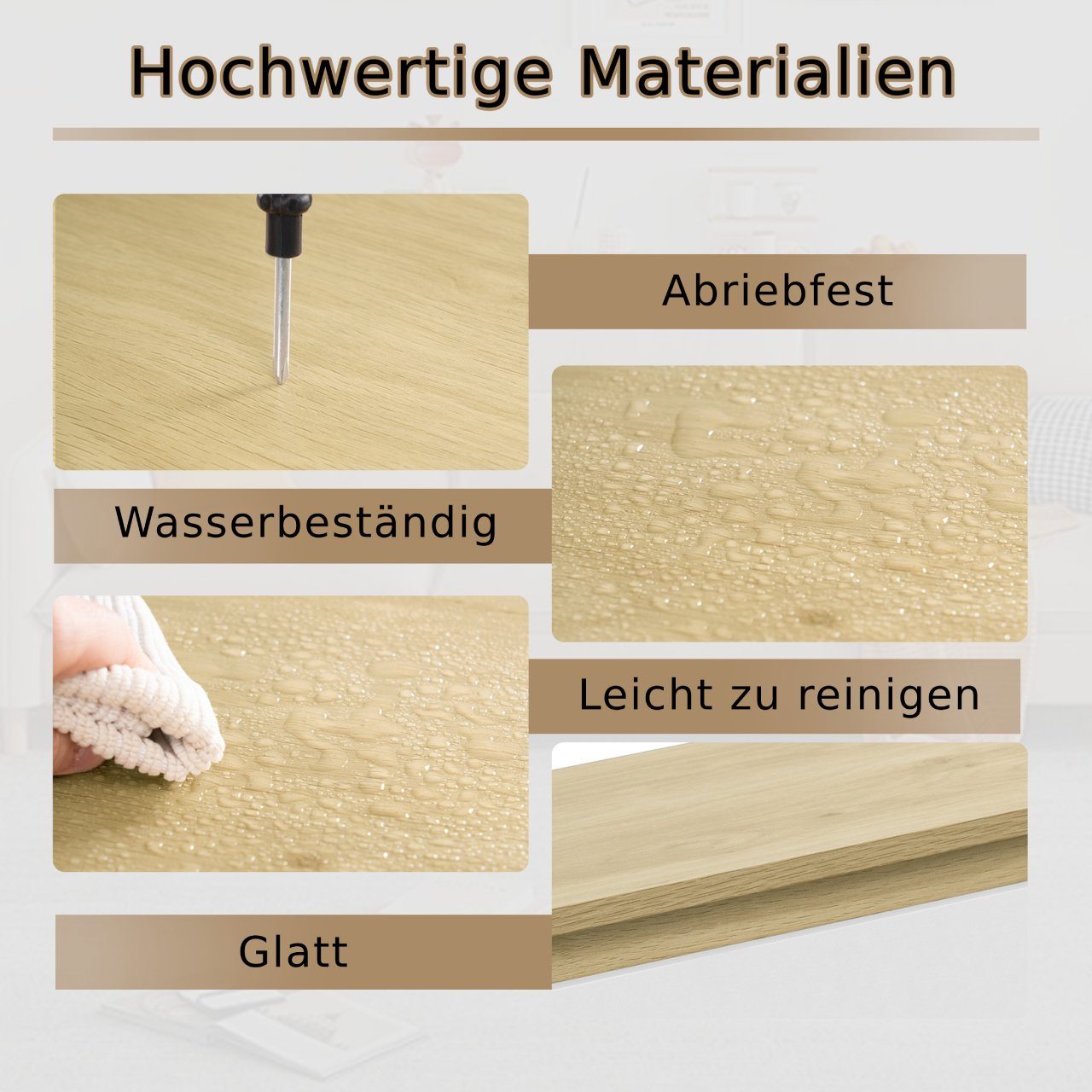 Woltu Nachtschrank (2-St) Nachttisch mit 2 Schubladen aus Holz