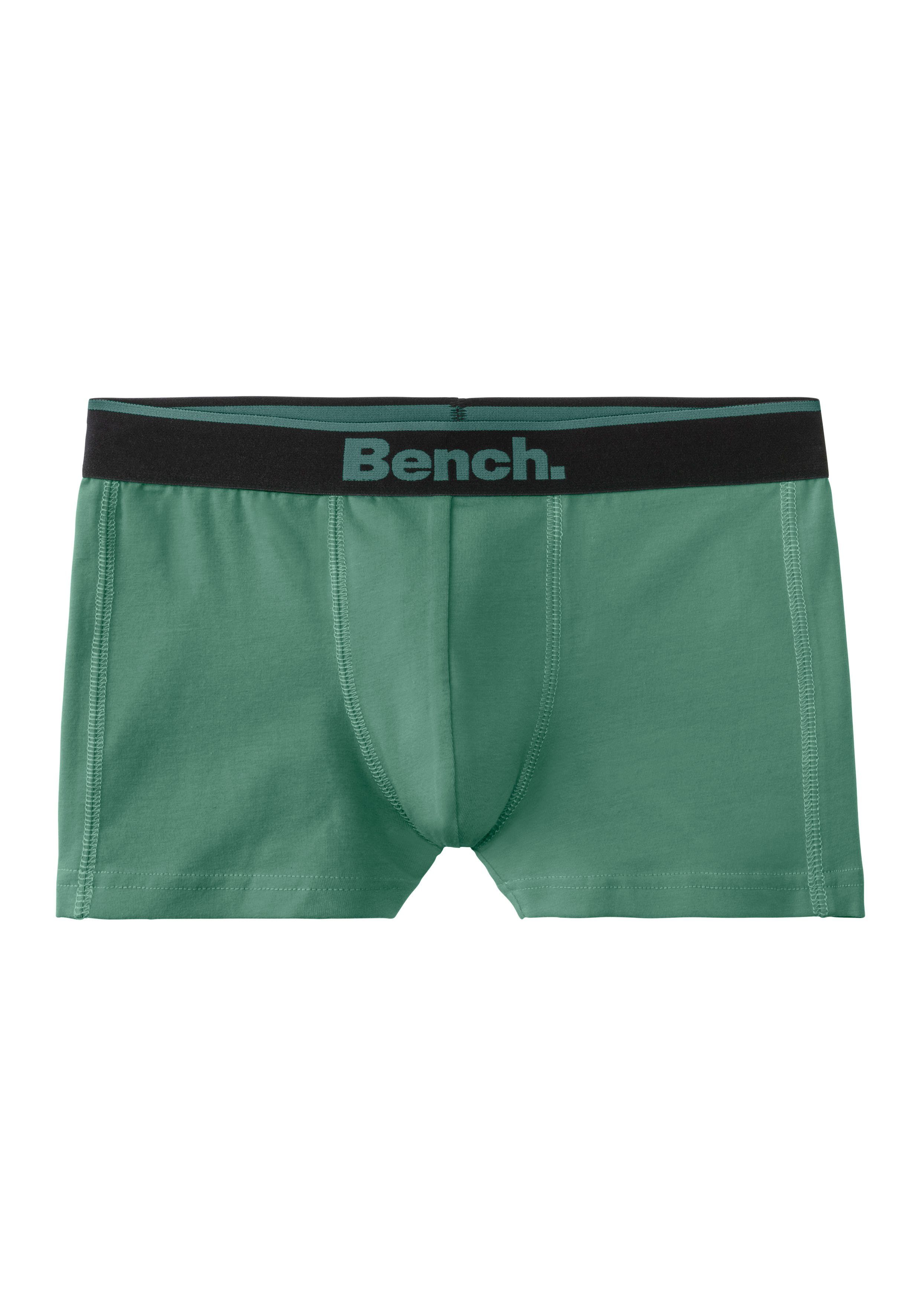 Bench. Boxer (Packung, 3-St) mit grün / schwarz vorn / lime Ziernähten