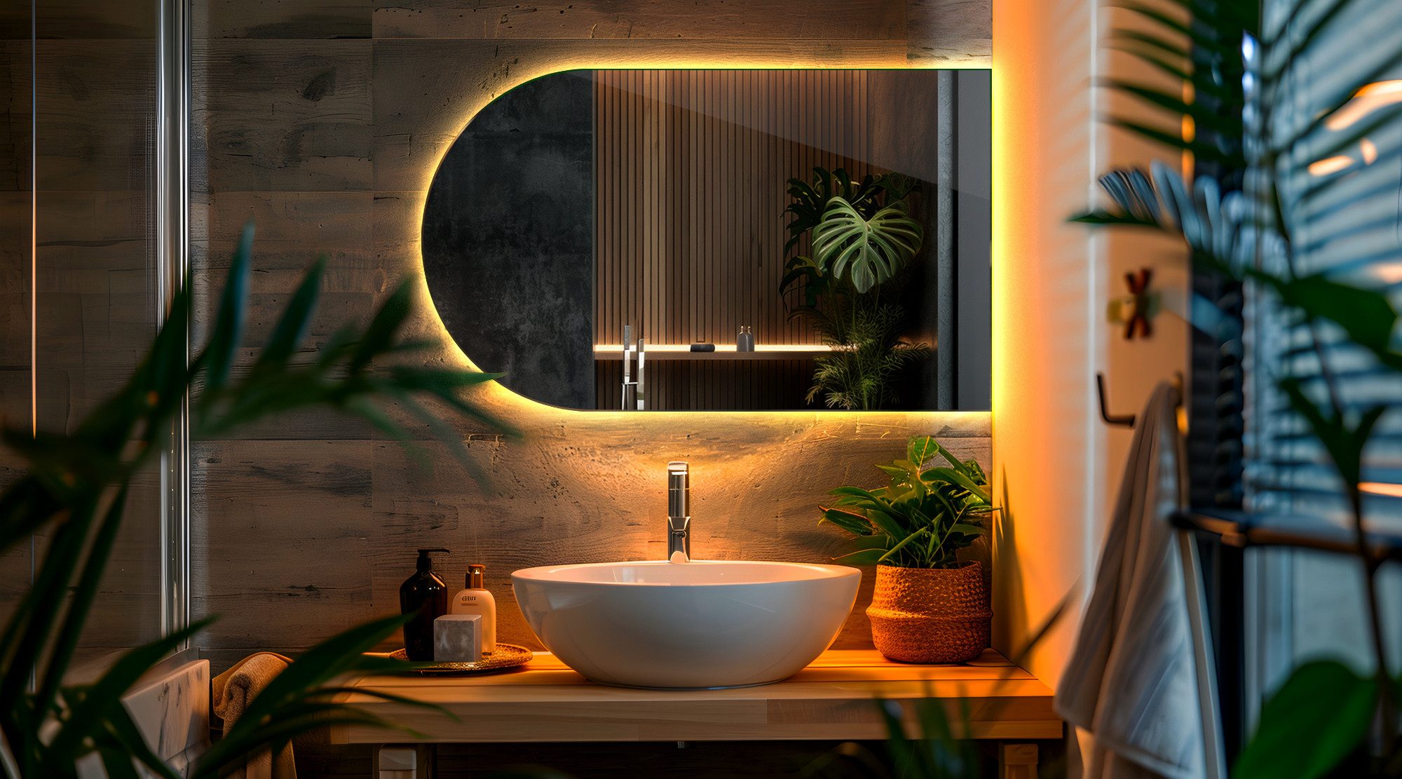 Tulup LED-Lichtspiegel Modernes Wandspiegel mit LED günstig online kaufen