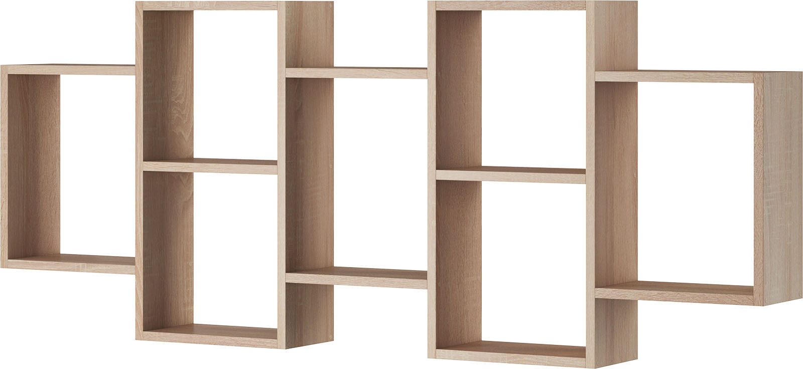 Home affaire Wandboard Wandregal Trio, 1-tlg., Stell- oder Hängeregal, 10 offene Fächer, flexibel montierbar