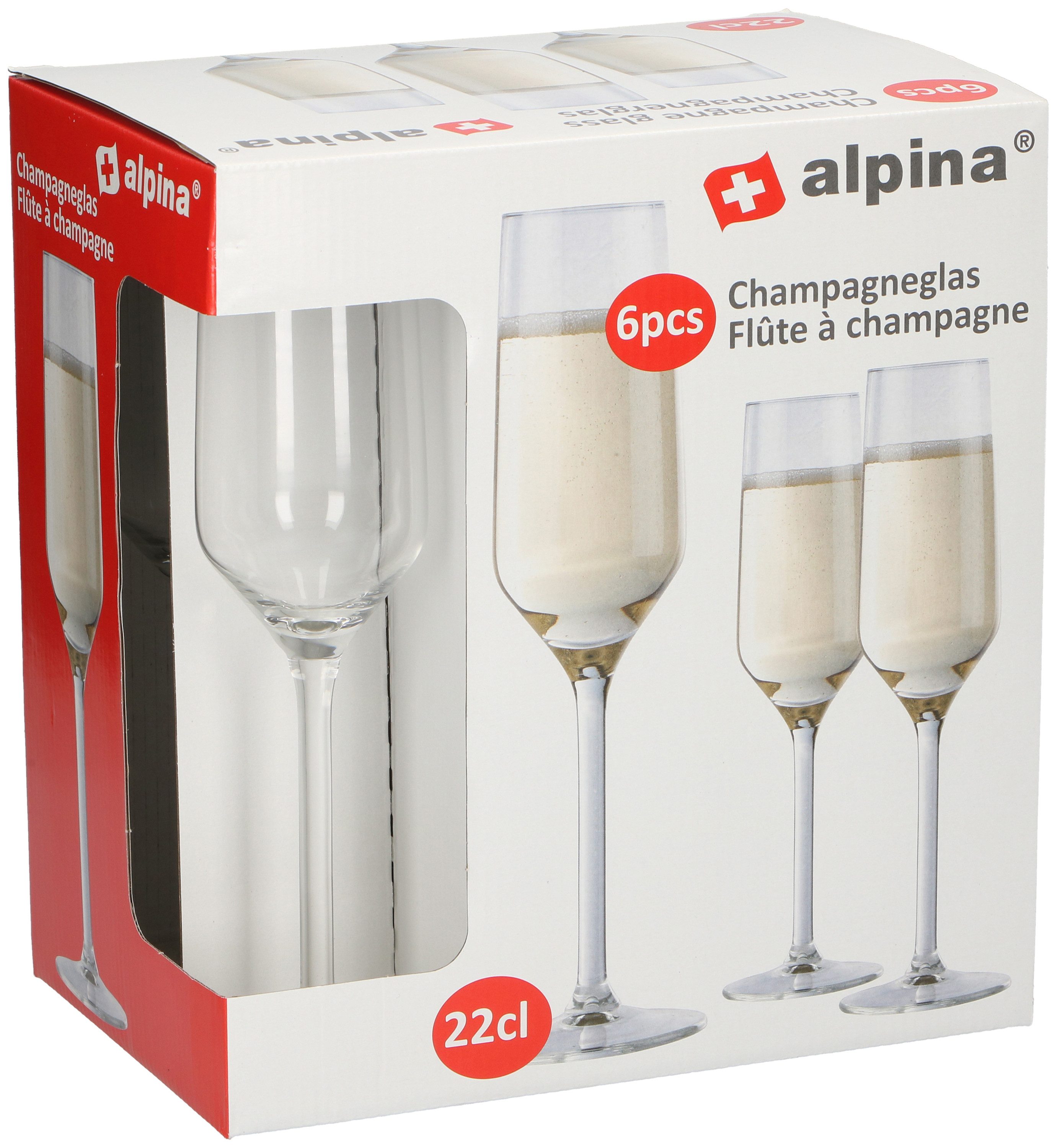 EDCO Glas Sektgläser Set 6tlg. ALPINA, Glas