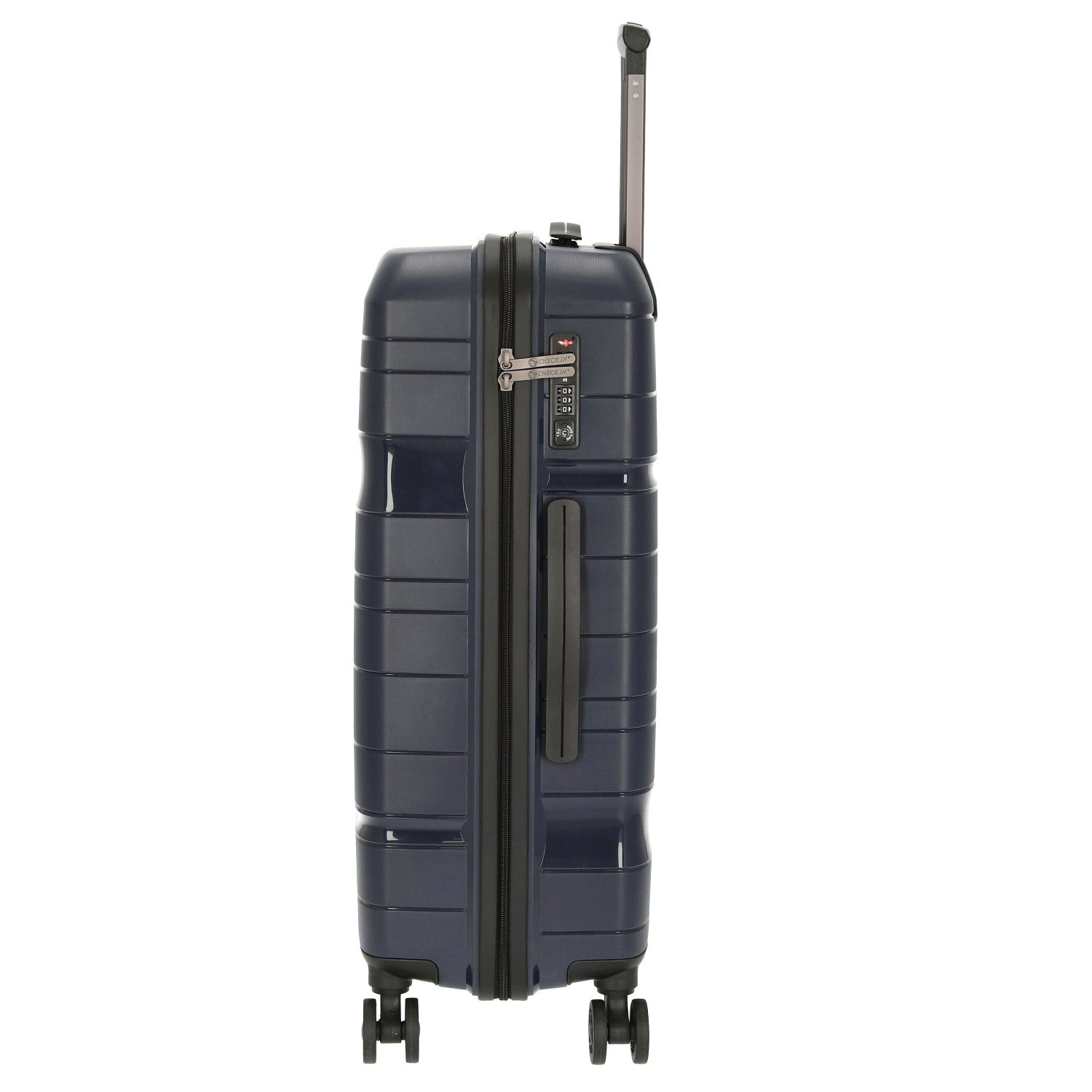 CHECK.IN® Koffer Memphis - 4-Rollen-Trolley 67 cm (blau), 4 Rollen