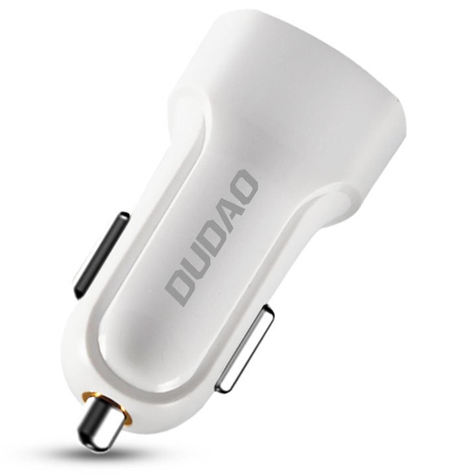 Dudao R7 Handy KFZ Ladegerät USB A micro USB C Lightning Smartphone-Ladegerät (2400 mA, Handy KFZ 2 Port micro USB A USB C Lightning Auto Schnell Ladeadapter)