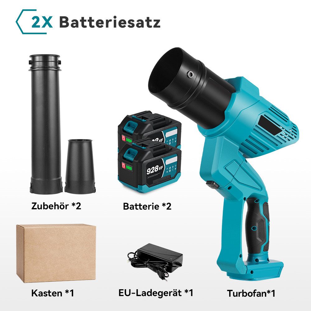 Yofidra Akku-Laubbläser 2 IN 1 Turbogebläse Handbläser mit 2 × 4.5Ah Akkus, 5-Gang Elektrischer Laubbläser für für Garten, Laub,Staub & Schnee