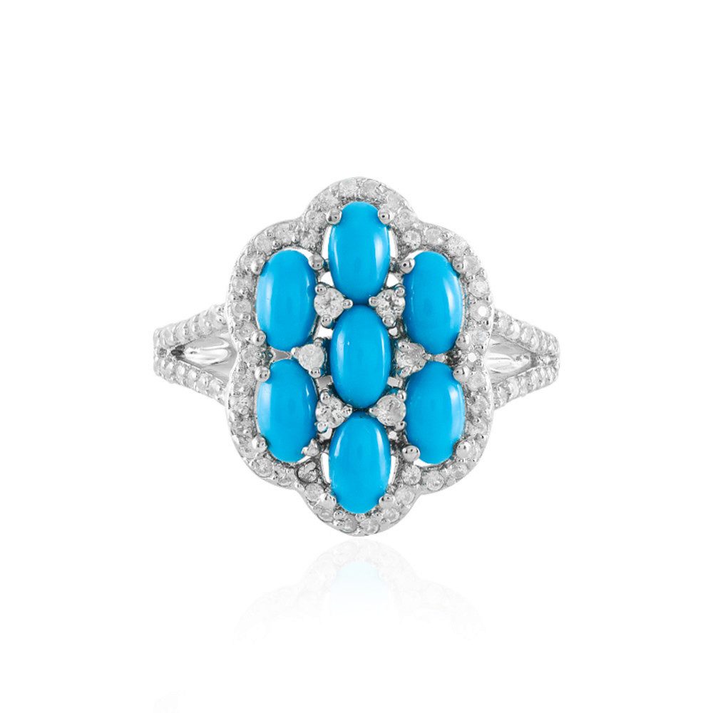 Cavill Silberring Cavill Türkisring 6,6 ct Sterling Silber plattiert Oval Damen (1-tlg)