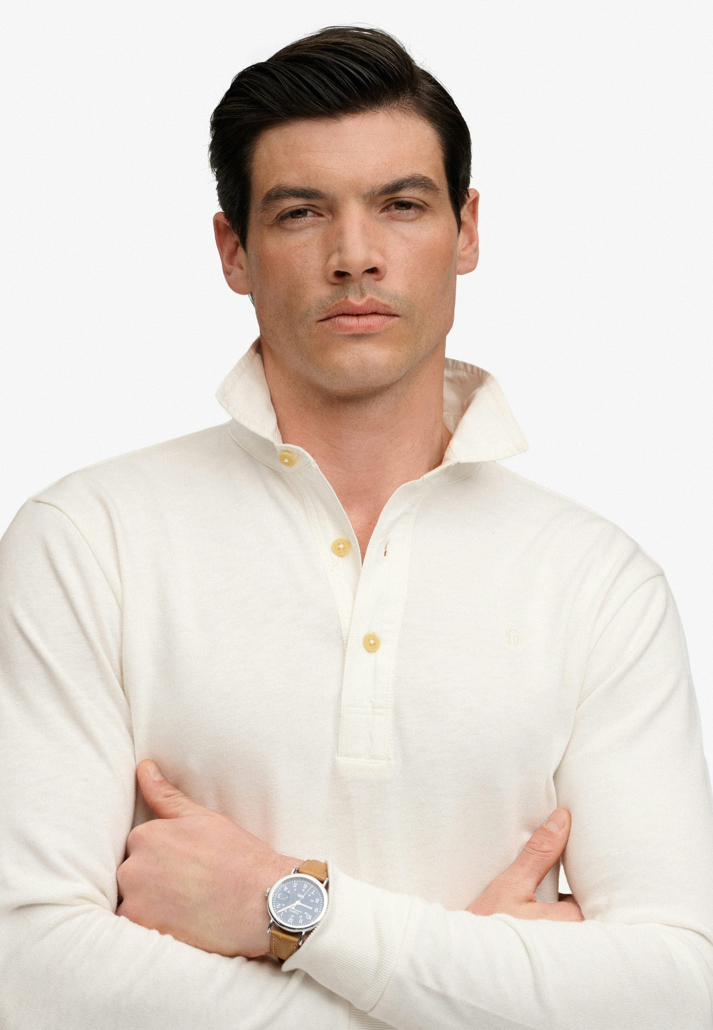 Superdry Langarm-Poloshirt CLASSIC RUGBY TOP aus Baumwolle und Single Jersey, Relaxed Fit, mit kurzer Knopfleiste – Bild 4 von 5