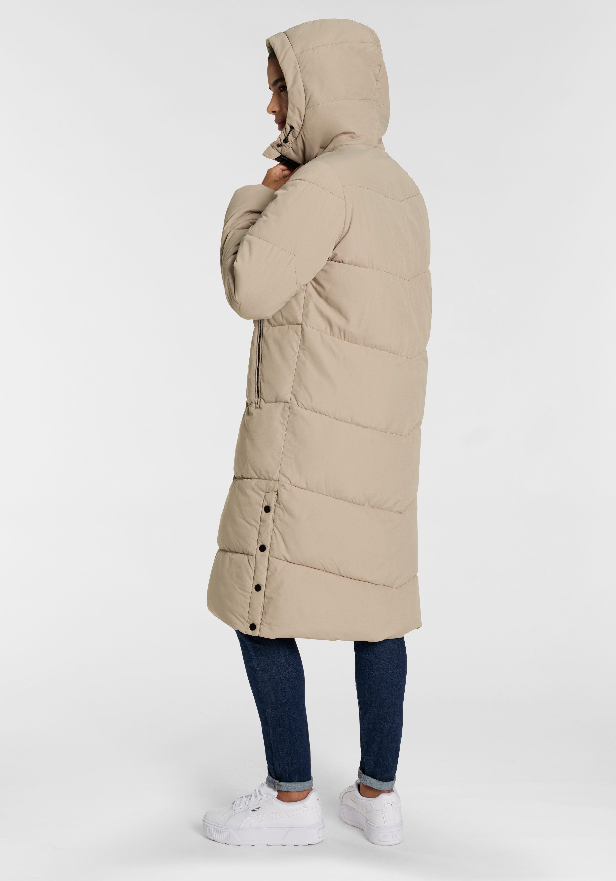ONLY Steppmantel ONLMEGAN LIFE LONG PUFFER COAT CS OTW verdeckter Zipper, Reißverschlusstaschen, winddicht – Bild 4 von 5