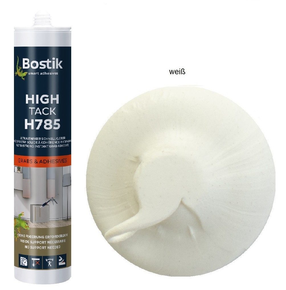 BOSTIK Klebstoff Bostik H785 High Tack 1K Hybrid Klebstoff 450g Kartusche weiß, Universal-Klebstoff zum Verkleben zahlreicher Baumaterialien