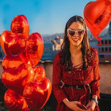 Deggelbam Riesenluftballon 25 Stück Herzluftballon mit 45cm, Herzballon, Glänzende Oberfläche, Verlobung, Hochzeit, Antrag, Valentinstag