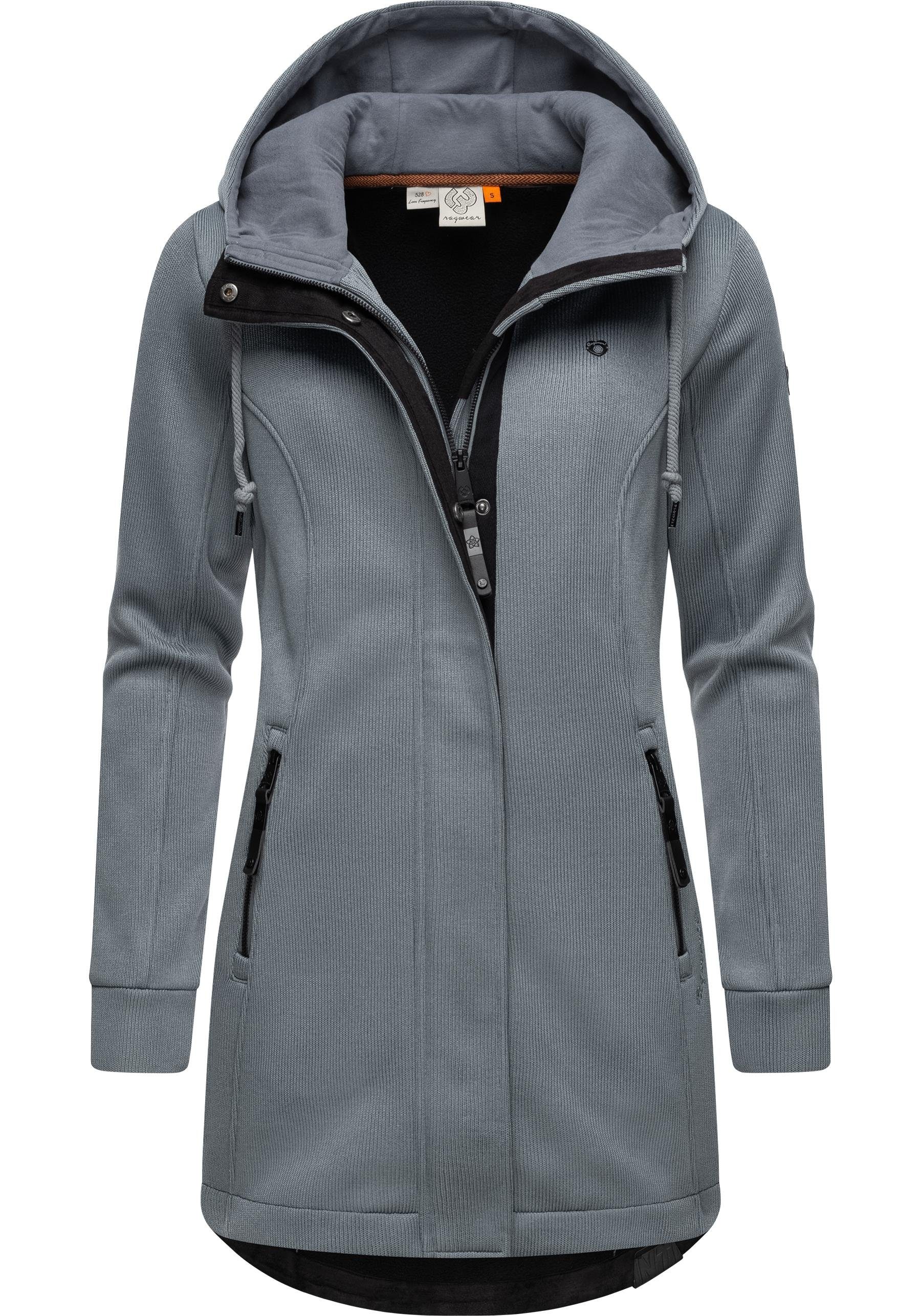 Ragwear Kapuzensweatjacke Letti Bonded Sportliche Kapuzenjacke in Feinstrick-Optik