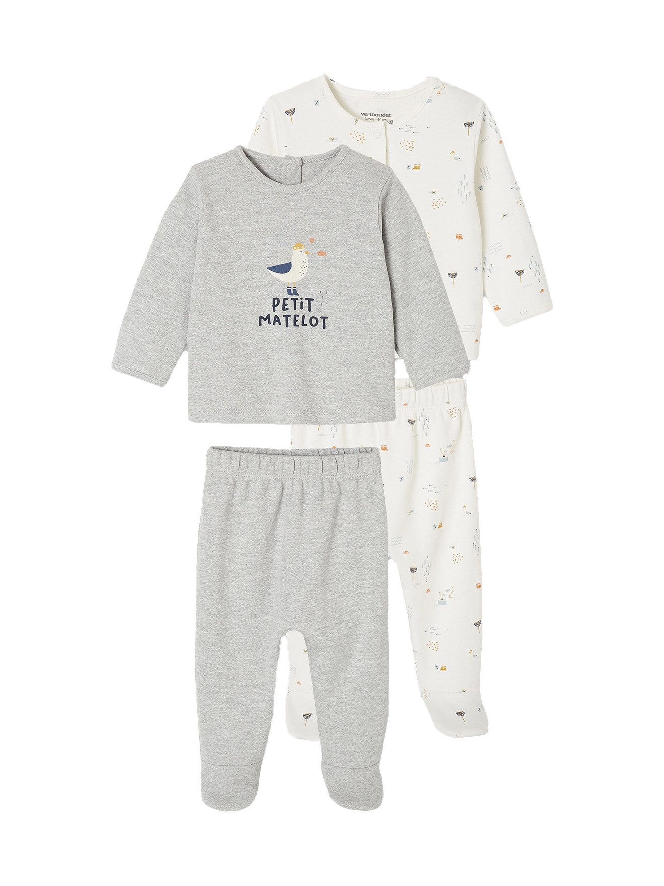 Schlafanzug 2er-Pack Baby Schlafanzüge mit Druckknöpfen