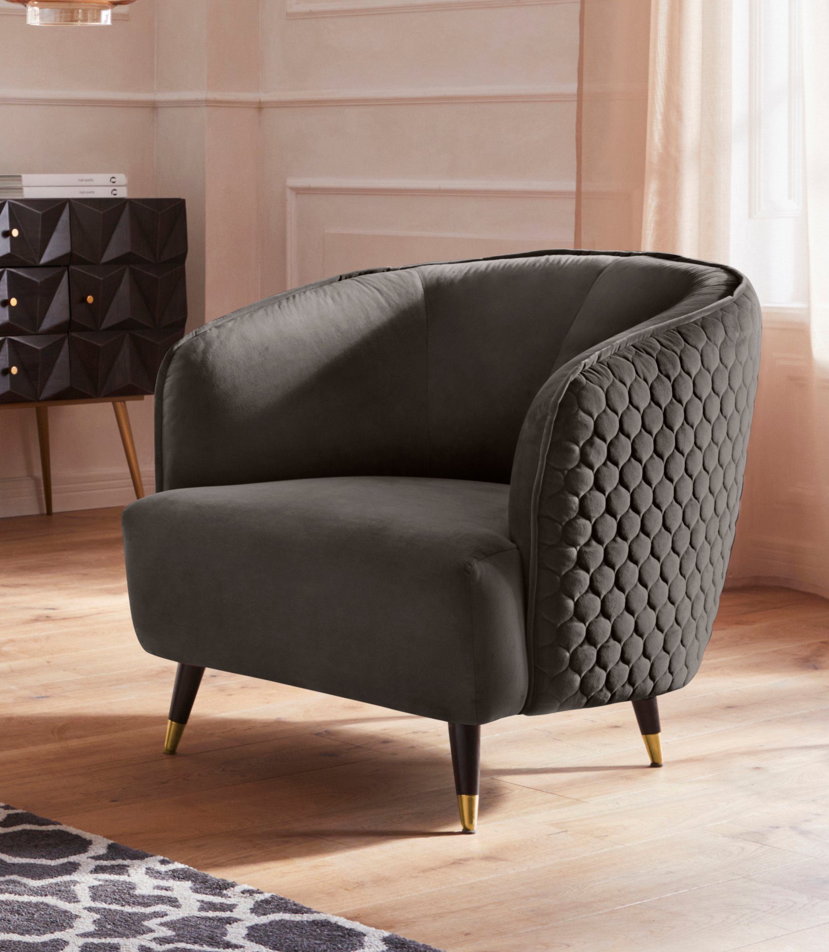 Home affaire Sessel Oradea Cocktailsessel, mit eleganter Steppung auf Rückseite der Rückenlehne
