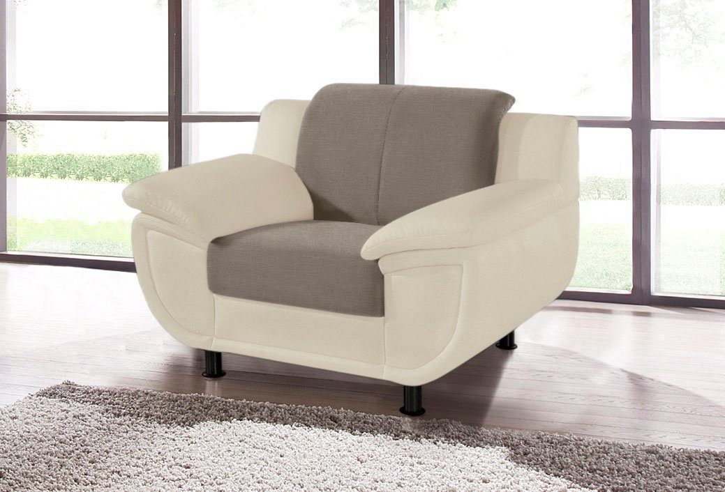 TRENDMANUFAKTUR Sessel Rondo 3, Loungesessel, wahlweise mit komfortablem Federkern, mit extra breiten Armlehnen