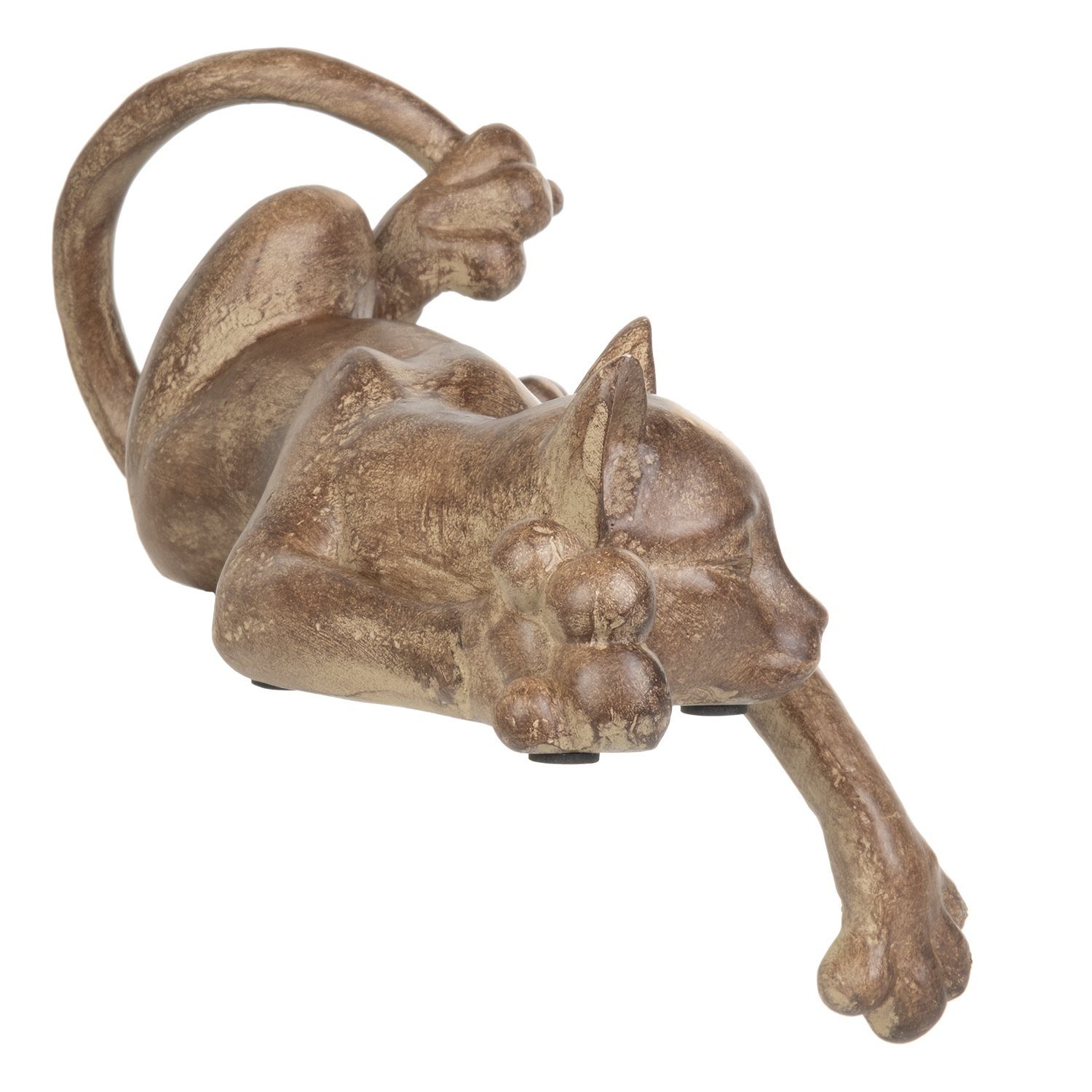 ruht aus aus Polyresin sich Dekoration Moritz Katze aus Deko-Figur Kantenhocker braun, Polyresin Dekofigur Dekofigur Dekoelement Figuren