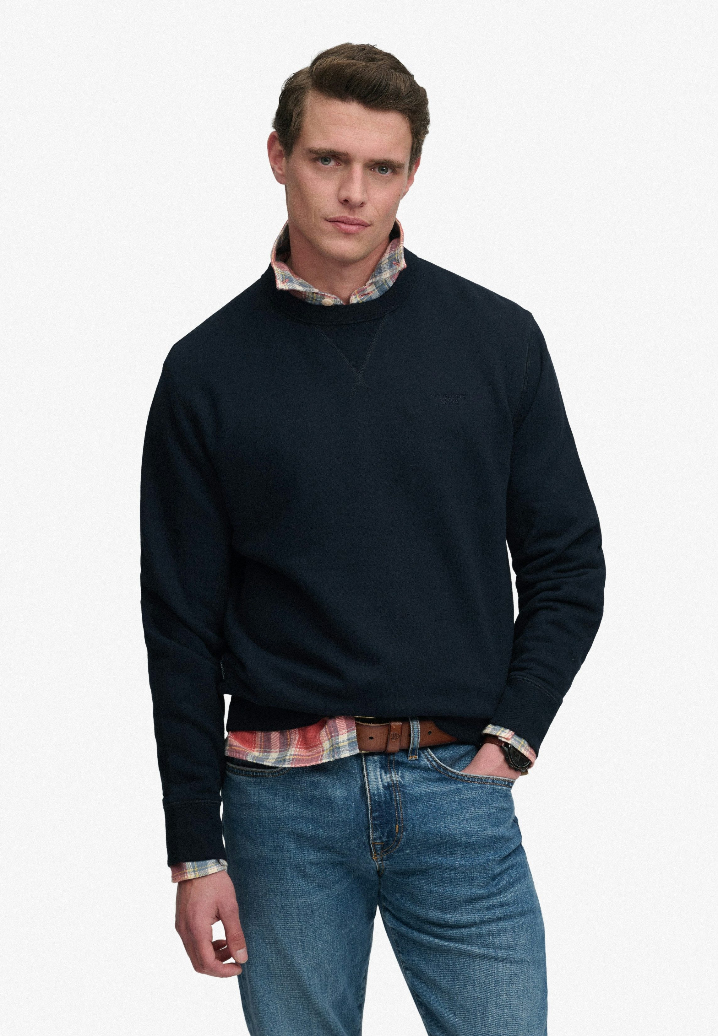 Superdry Sweatshirt ESSENTIAL STACKED LOGO CREW Baumwollmischung