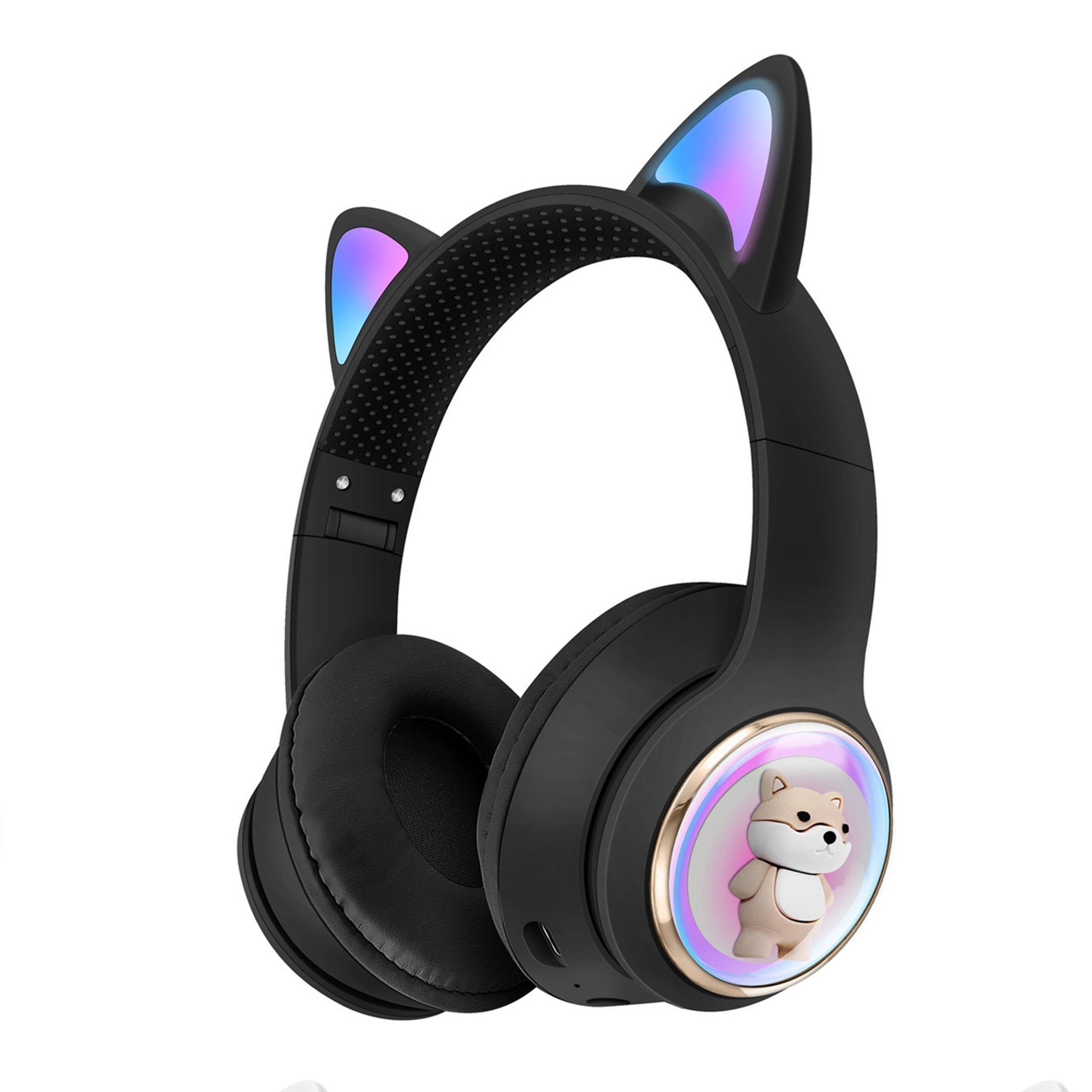 KINSI Bluetooth-Kopfhörer mit RGB-Beleuchtung,faltbarem Kopfhörer Over-Ear-Kopfhörer (HiFi-Klangqualität,faltbares Design)