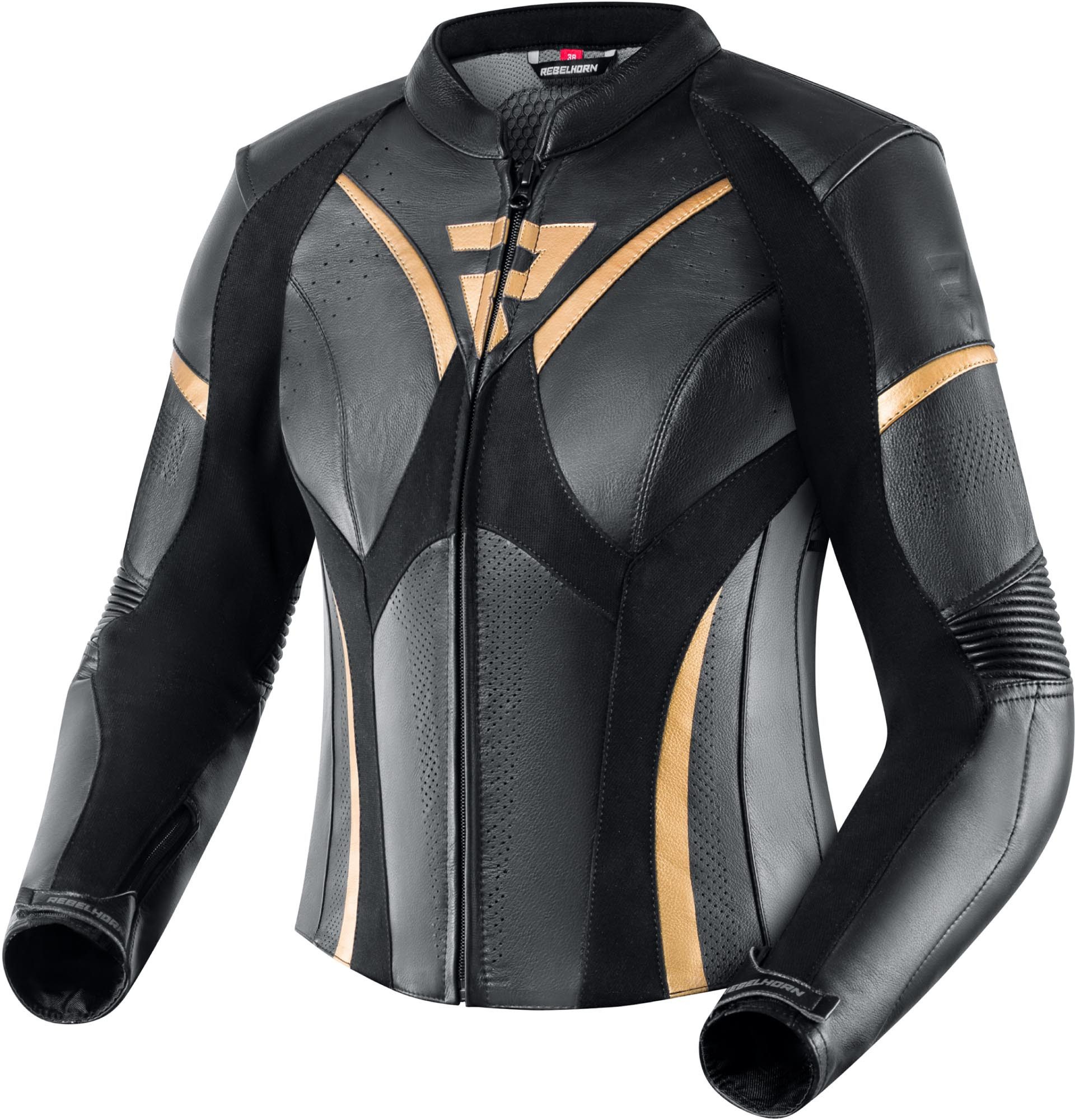 Rebelhorn Motorradjacke Rebel Damen Motorrad Lederjacke Rückenprotektor enthalten,Verbindungsreißverschluss,Ellenbogenpro