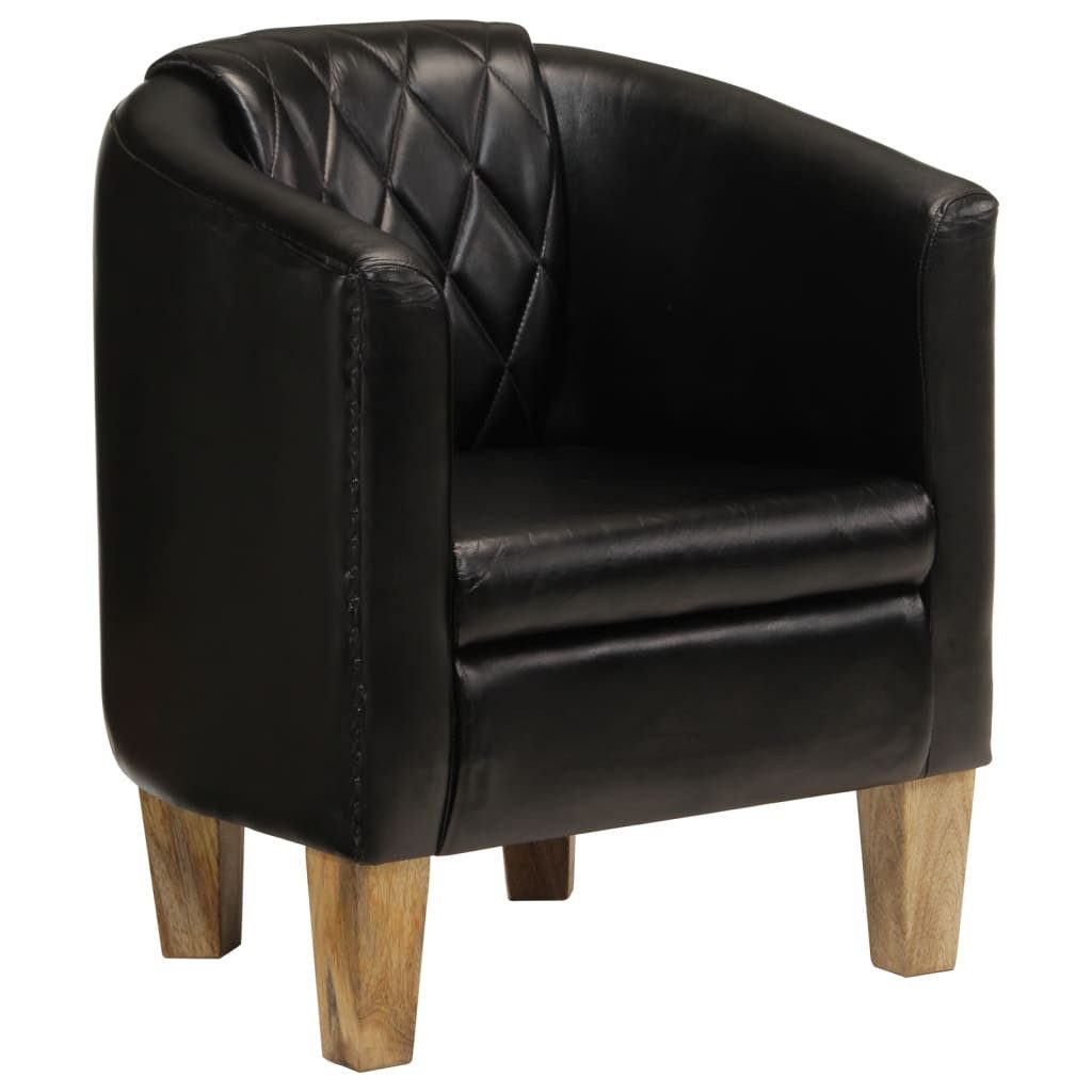 furnicato Cocktailsessel Luxuriöser Clubsessel aus Echtleder mit Vollholzgestell, 58x54x70 cm, (1-St), Bequemer Ledersessel mit dicker Polsterung und pflegeleichter Fläche