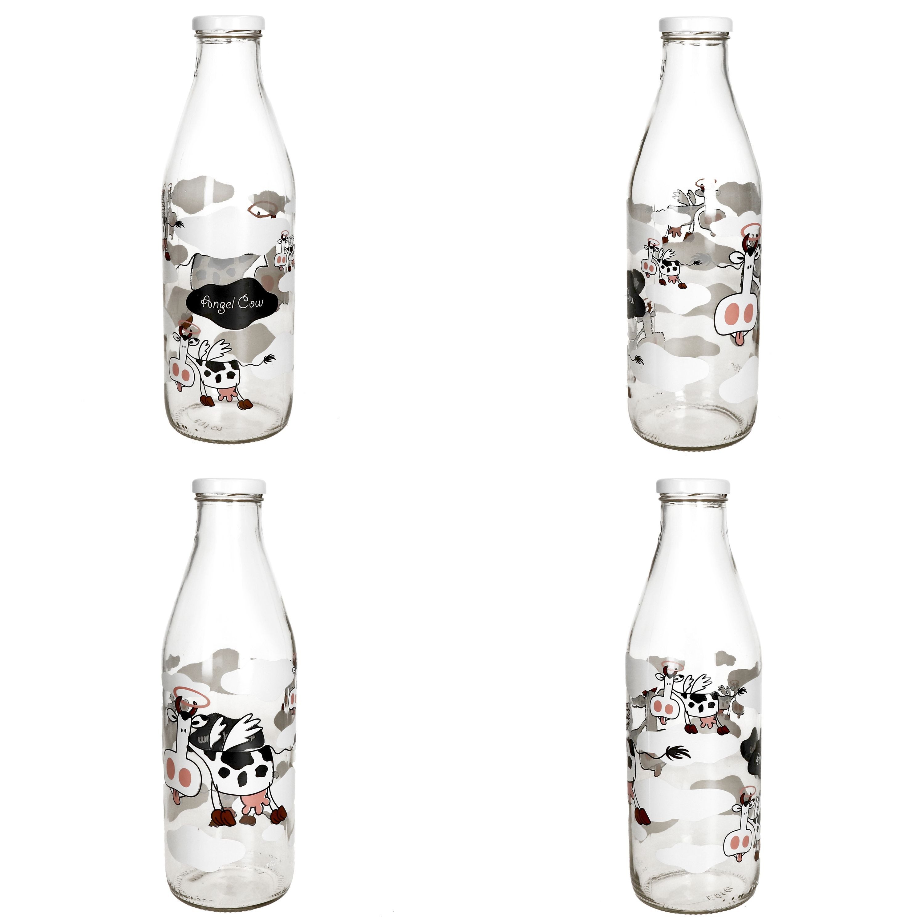 MamboCat Milchbehälter Ritzenhoff&Breker Milchflaschen Set Angel Cow Trinkflasche + Glas