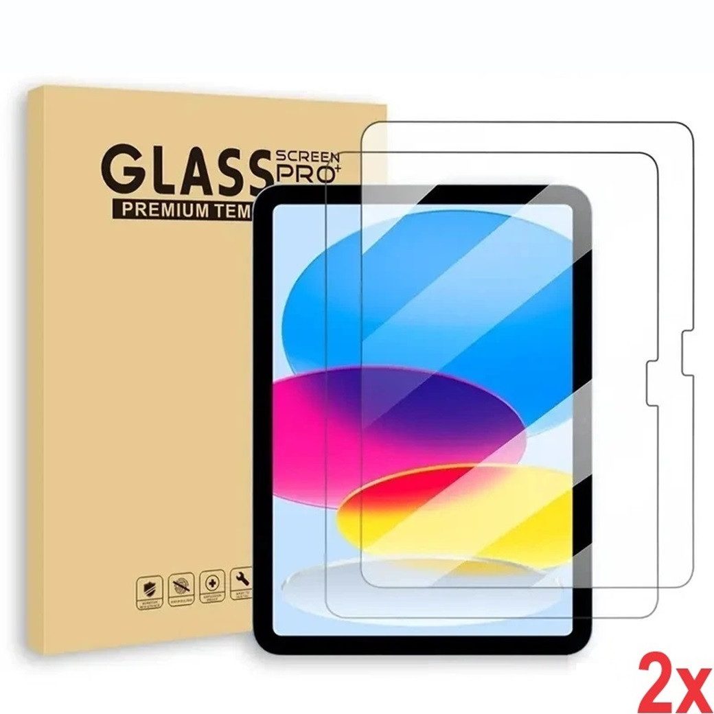 FroShop Displayschutzglas Schutzglas für Apple iPad 10.9" 10. Generation 2022 / iPad 11", 2er Set Schutzglas 9H, 11. Generation 2025 Schutzfolie 9H Härte Glas - blasenfrei