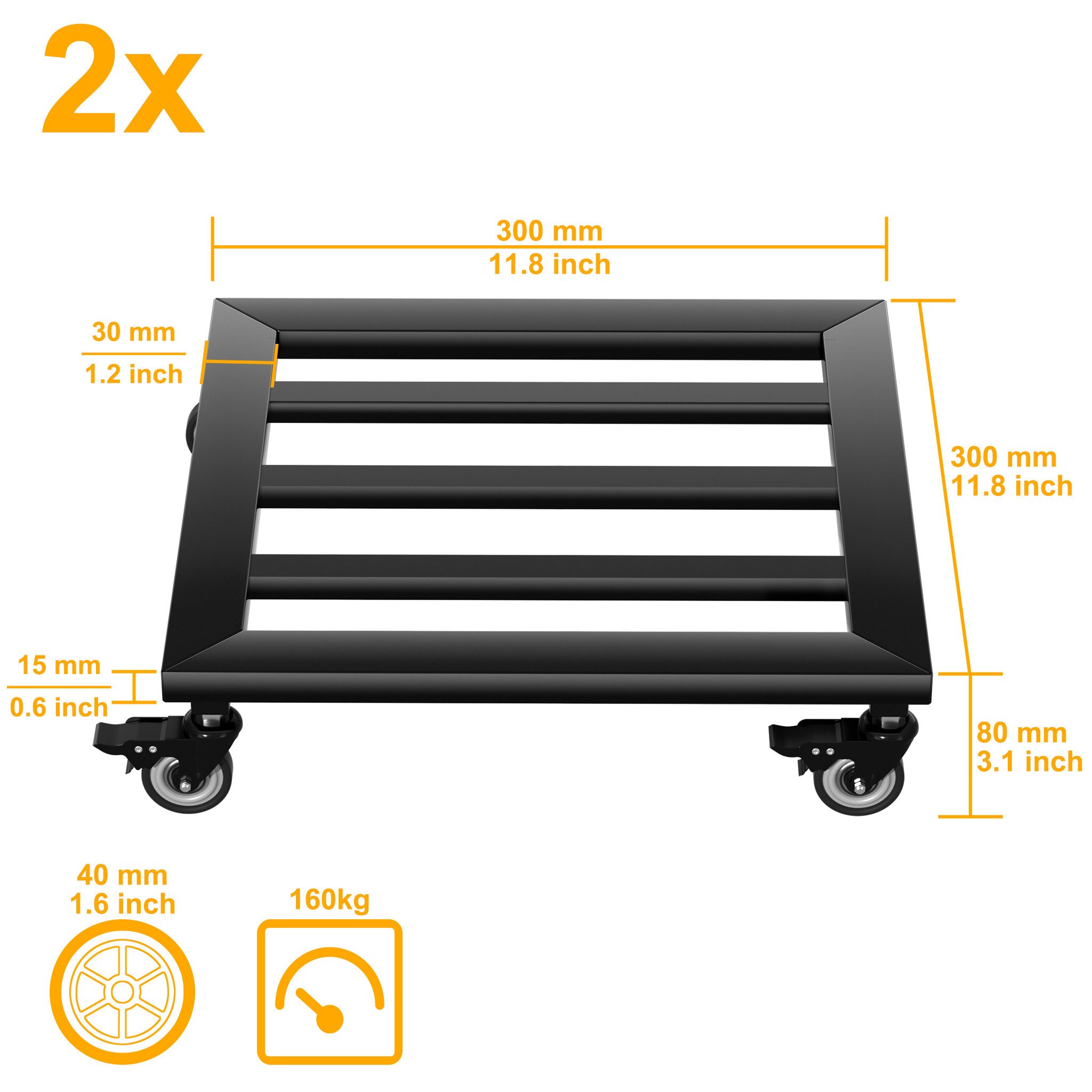 FIVMEN Pflanzenroller Rollbrett Pflanzen Metall Blumenroller Pflanze Caddy mit Rädern, Pflanzkübel für Pflanzen Innenbereich Außenbereich Haus und Garten – Bild 2 von 5