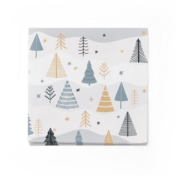 itenga Papierserviette itenga 20x Serviette Weihnachten Bäume - Winterlandschaft