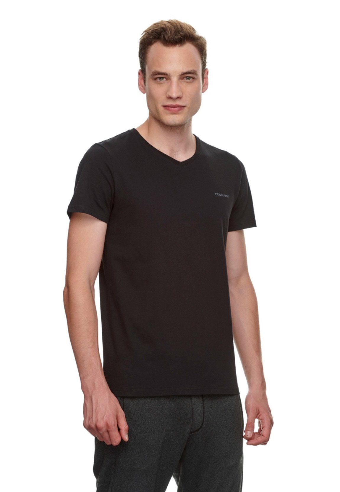 Ragwear V-Shirt Ragwear T-Shirt Herren VENIE 2112-15002 Schwarz 1010 Black | V-Shirts