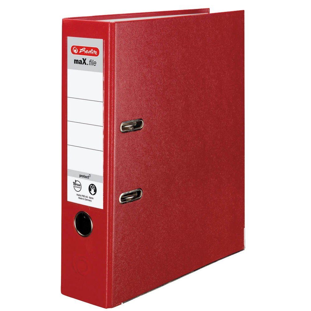 Herlitz Aktenordner herlitz 5480306 maX.file protect Ordner rot Kunststoff 8,0 cm DIN A4