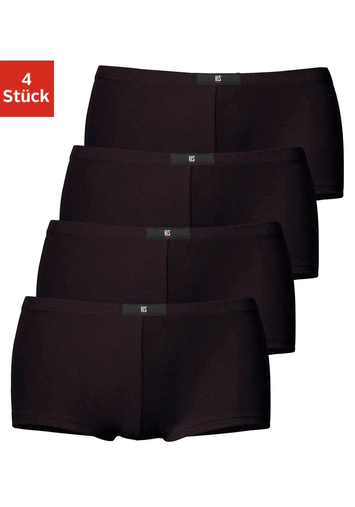 (Packung, 4-St) schwarz elastischer Baumwoll-Qualität aus H.I.S Panty