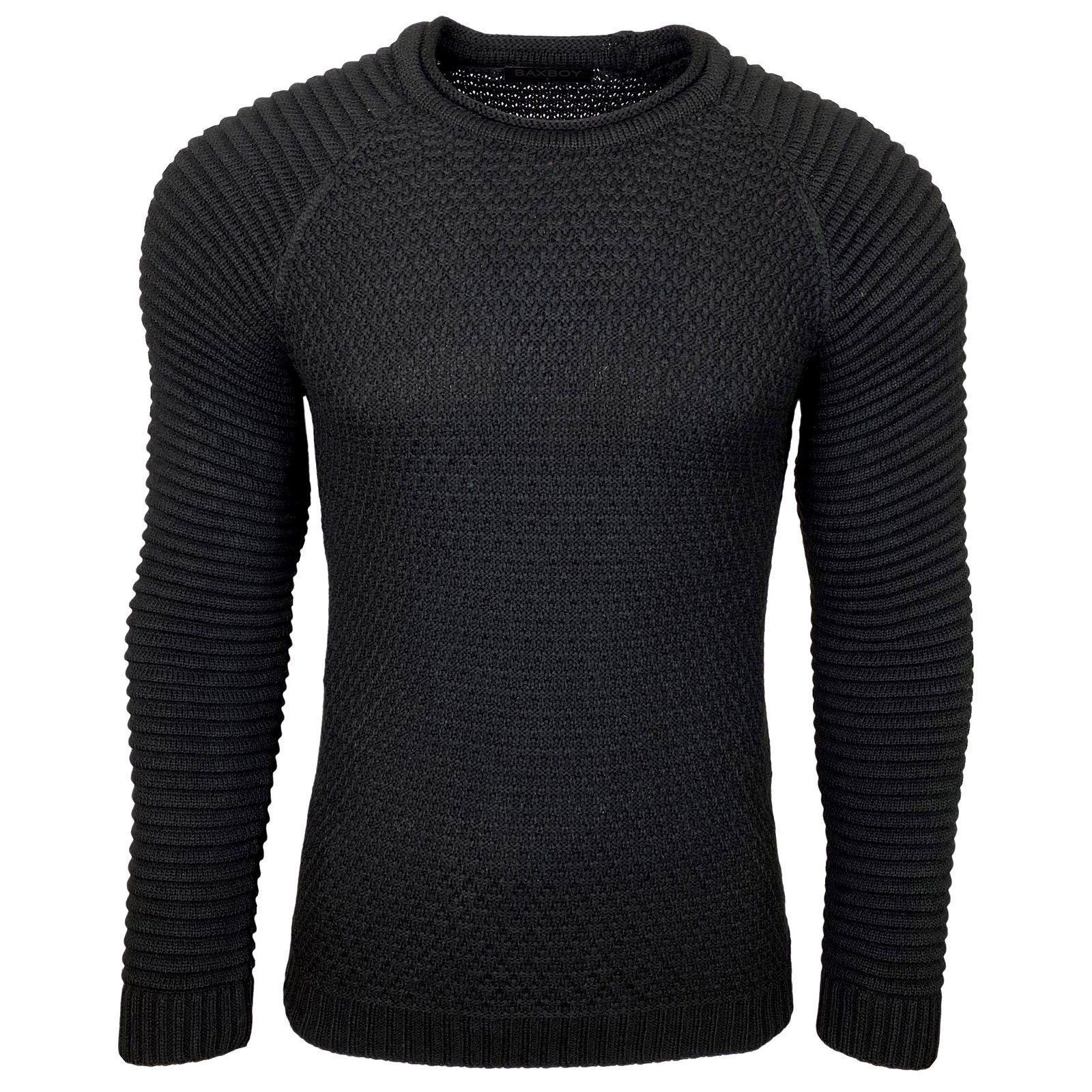 Baxboy Strickpullover Baxboy Strickpullover Herren Two Tone Rundhals Pullov günstig online kaufen