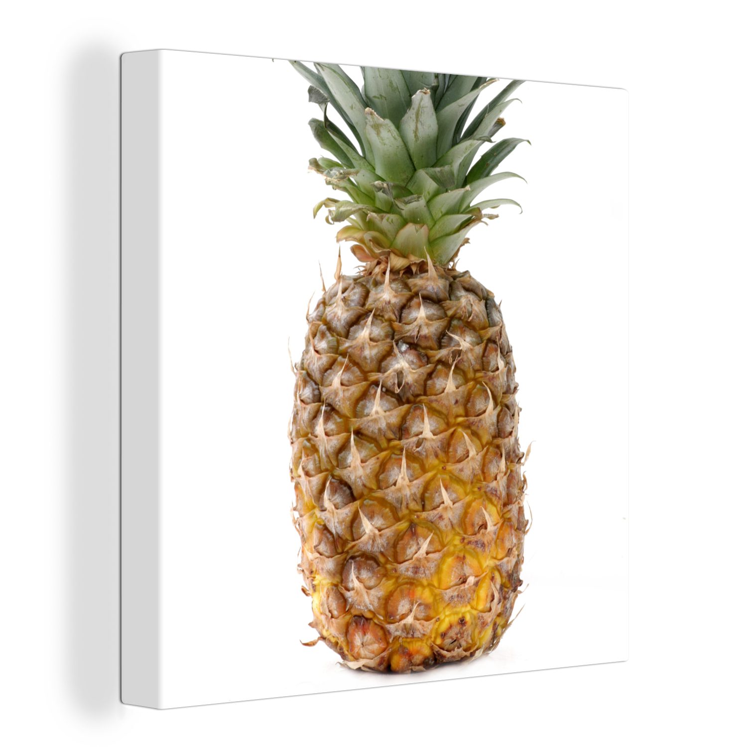 OneMillionCanvasses® Leinwandbild Ananas - Obst - Weiß, (1 St), Leinwand Bilder für Wohnzimmer Schlafzimmer