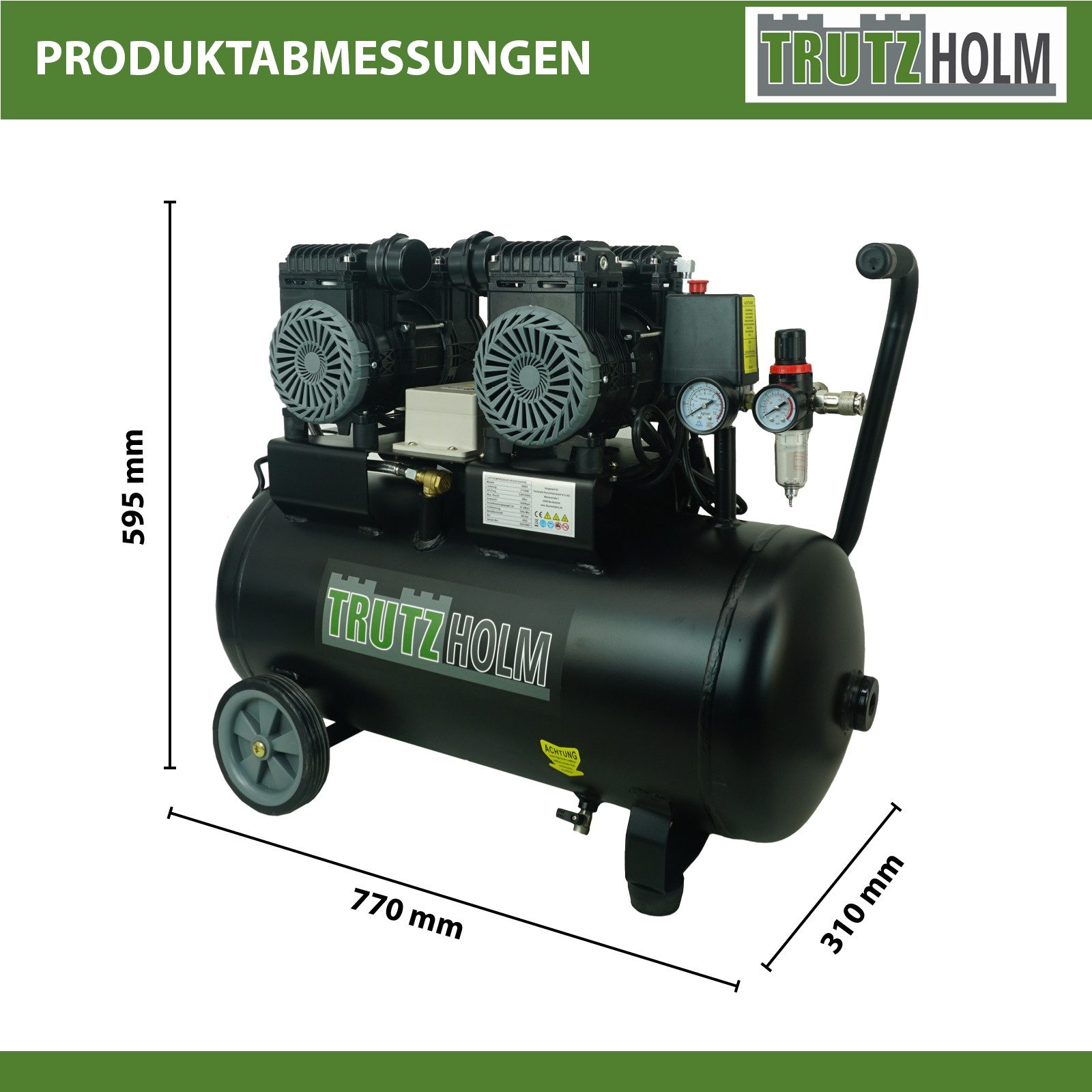TRUTZHOLM Kompressor Premium Brushless Silent Flüsterkompressor 50L 1800W 6 günstig online kaufen