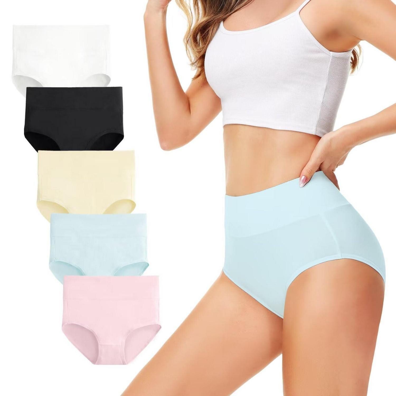 LuxusKollektion Taillenslip Damen Unterhosen 5er Pack Baumwolle Hoher Taille