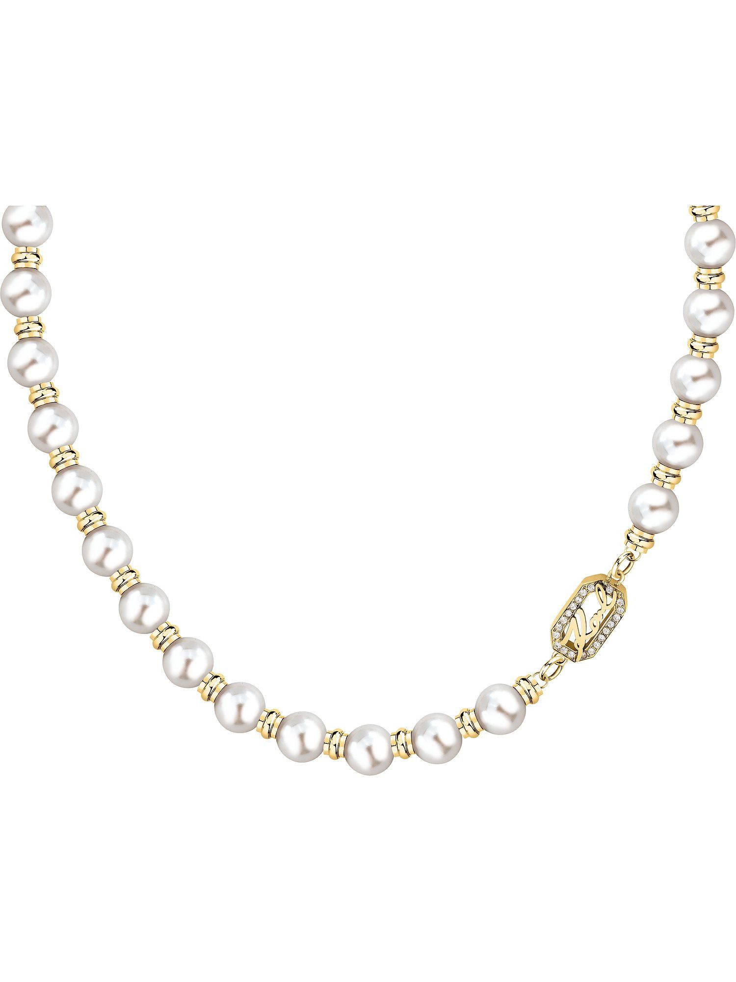KARL LAGERFELD Collier Karl Lagerfeld Damen-Kette Edelstahl Kunstperle