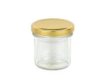 MamboCat Einmachglas 75er Set Sturzglas 167 ml To 66 goldener Deckel incl. Rezeptheft, Glas