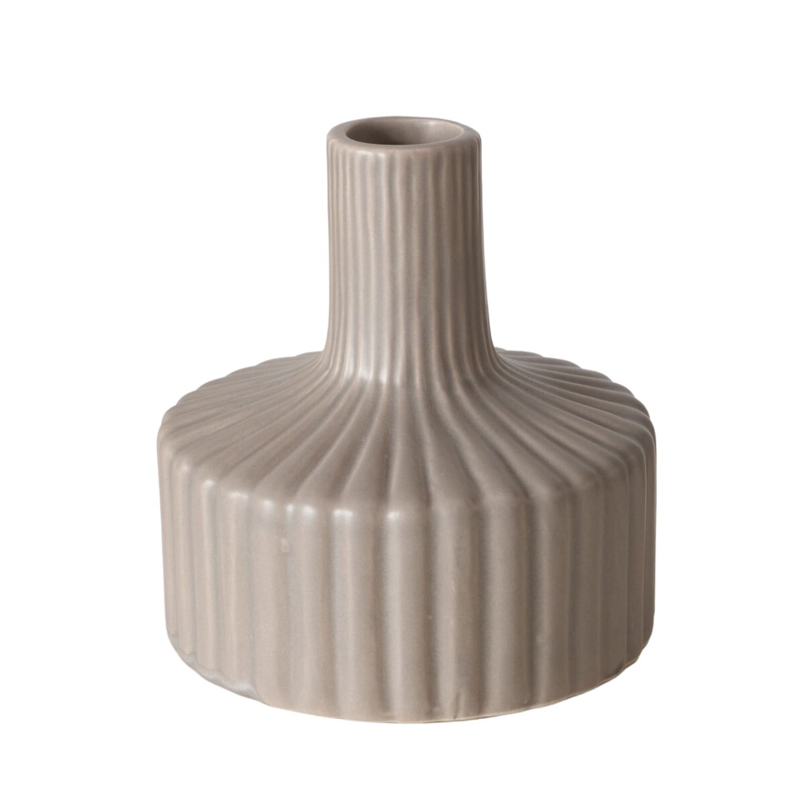 BOLTZE GRUPPE Dekovase Gestreifte Vase in Beige LIBELLY, 11 cm (einzeln)