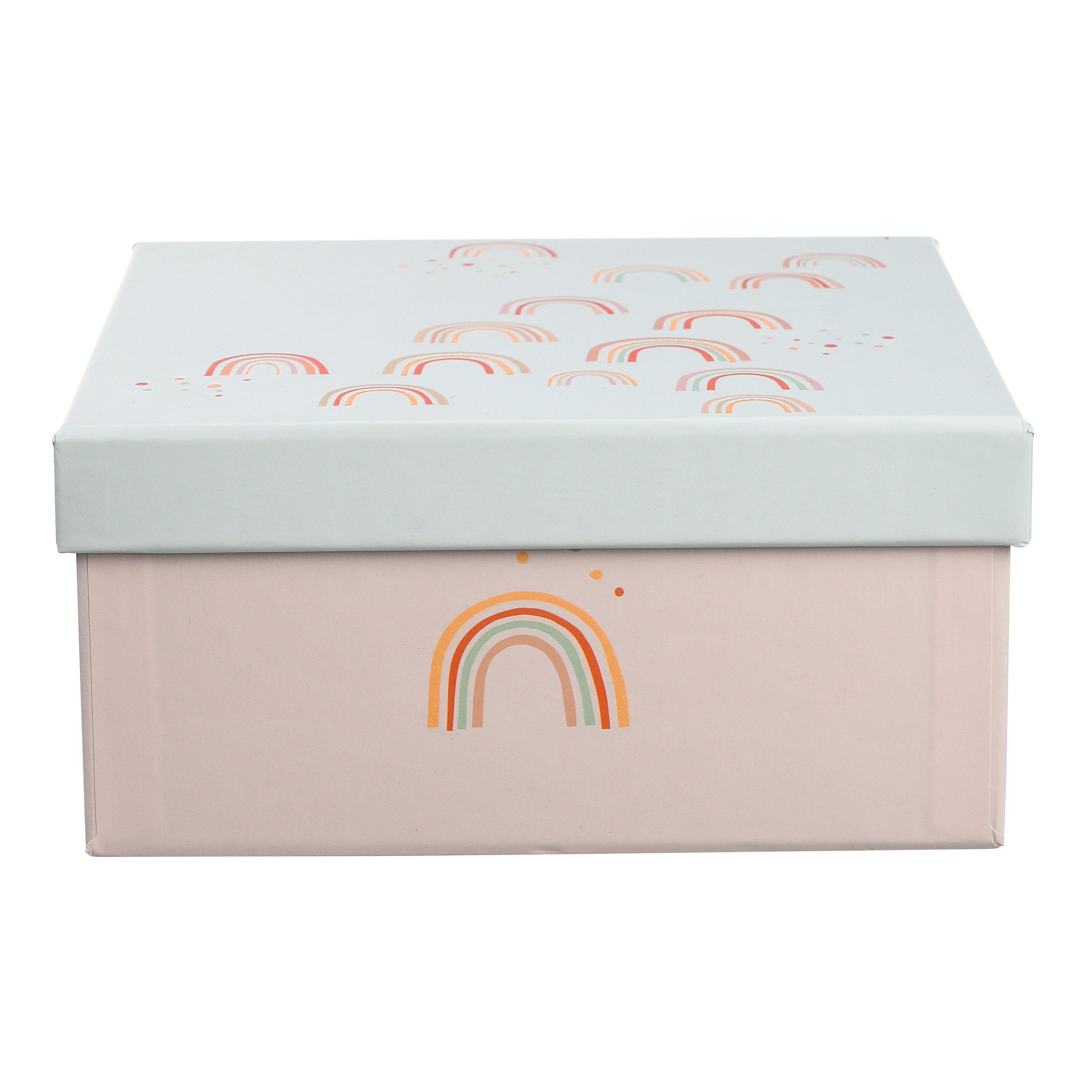 Depot Geschenkbox Geschenkbox Rainbow (Packung, 1 Stück Geschenkbox), aus  Papier, L 17 Zentimeter, B 17 Zentimeter, H 8 Zentimeter