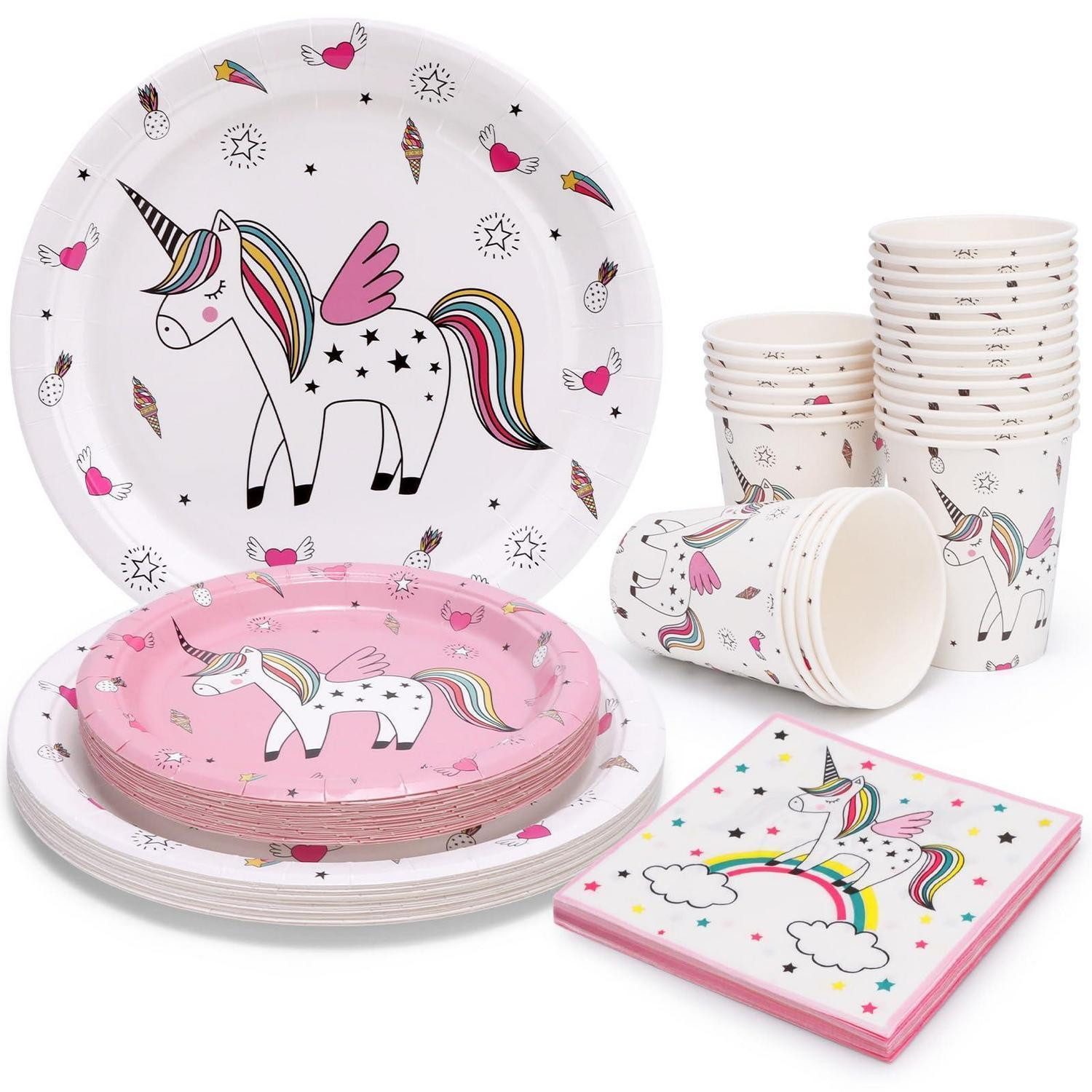 LuxusKollektion Fantasy-Figur Einhorn Geschirr Set 24 Gäste (96 St)