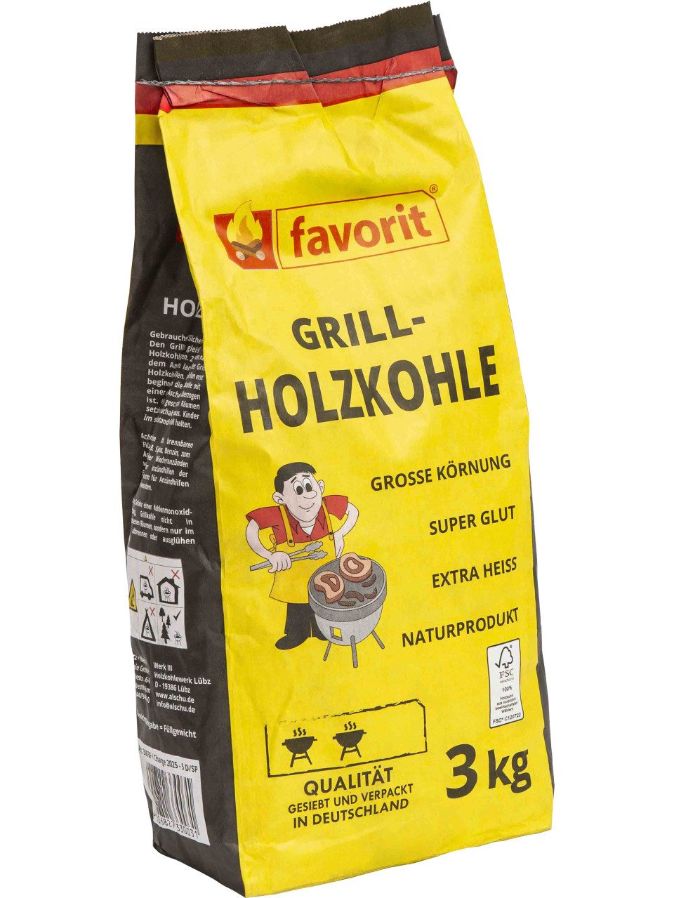 favorit Holzkohle Favorit Holzkohle aus Buschholz 3 kg, 3 l
