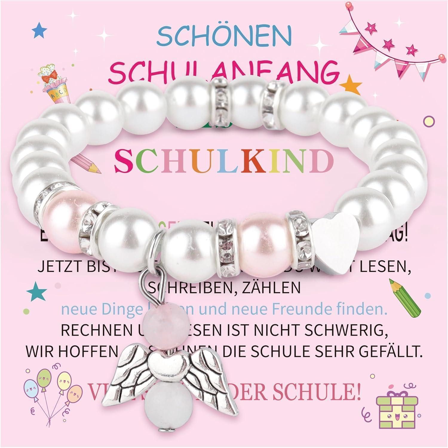 Shoppawhile Charm-Armband Geschenk Einschulung Mädchen Schulkind 2024 Armband Glücksbringer