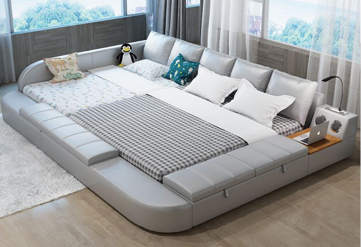 Xlmoebel Multimediabett Großes Multifunktions-Schlafsofa Luxus Design (1-tlg., Multifunktions Bett), Hergestellt in Europa